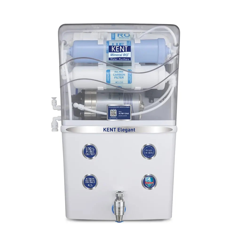 KENT Elegant RO Water Purifier | RO + UF + TDS Control + UV LED Tank | 8L Tank | 15 LPH Flow My Store