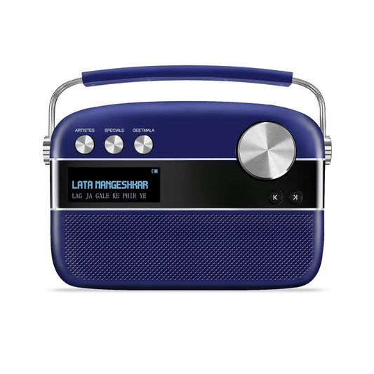 Saregama Carvaan Premium Hindi - Portable Music Player with 5000 Preloaded Songs, FM BT AUX Royal Blue