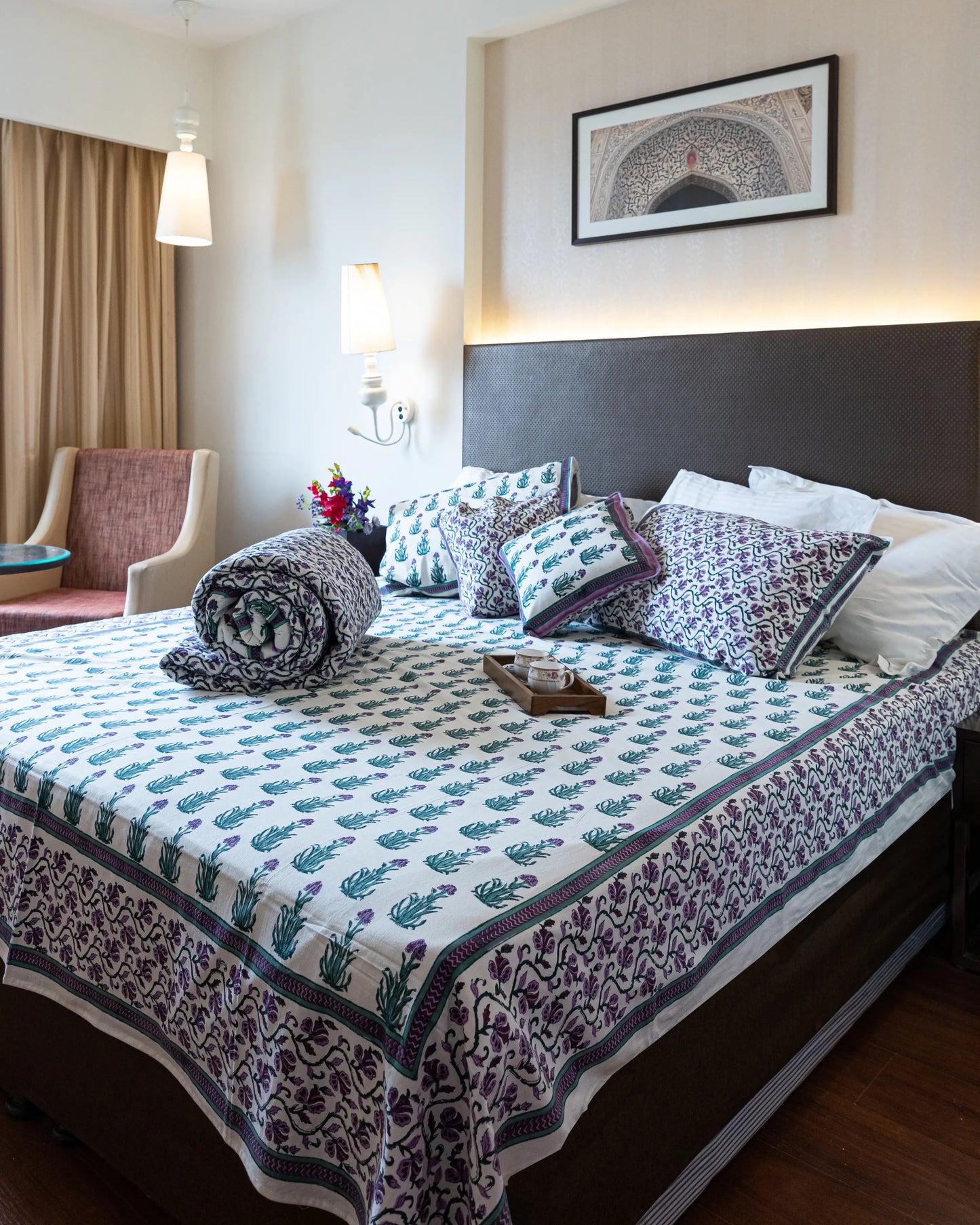 Gilly Flower Handblock Printed Bedding Set My Store