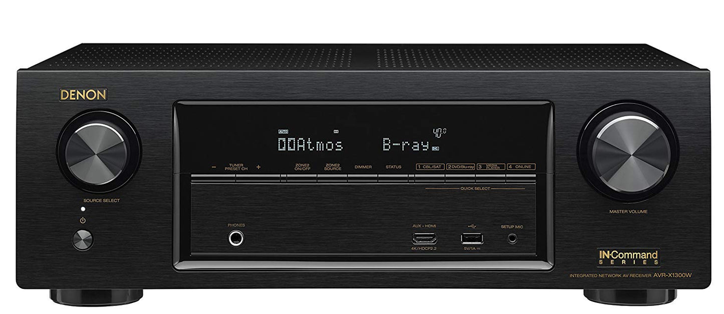 Denon AVR x550BT 5.2 Channel 130W Dolby Ture HD and DTS HD, 4K Ultra HD passthrough