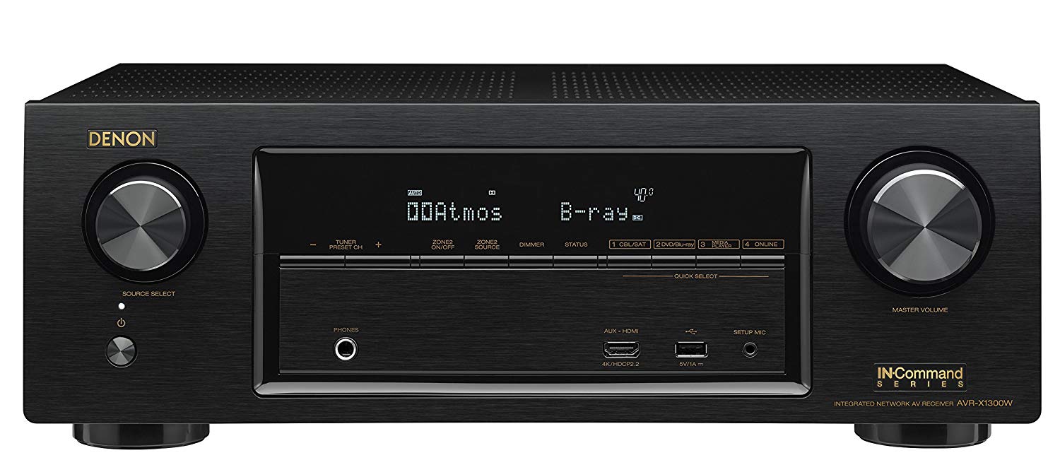 Denon AVR x550BT 5.2 Channel 130W Dolby Ture HD and DTS HD, 4K Ultra HD passthrough