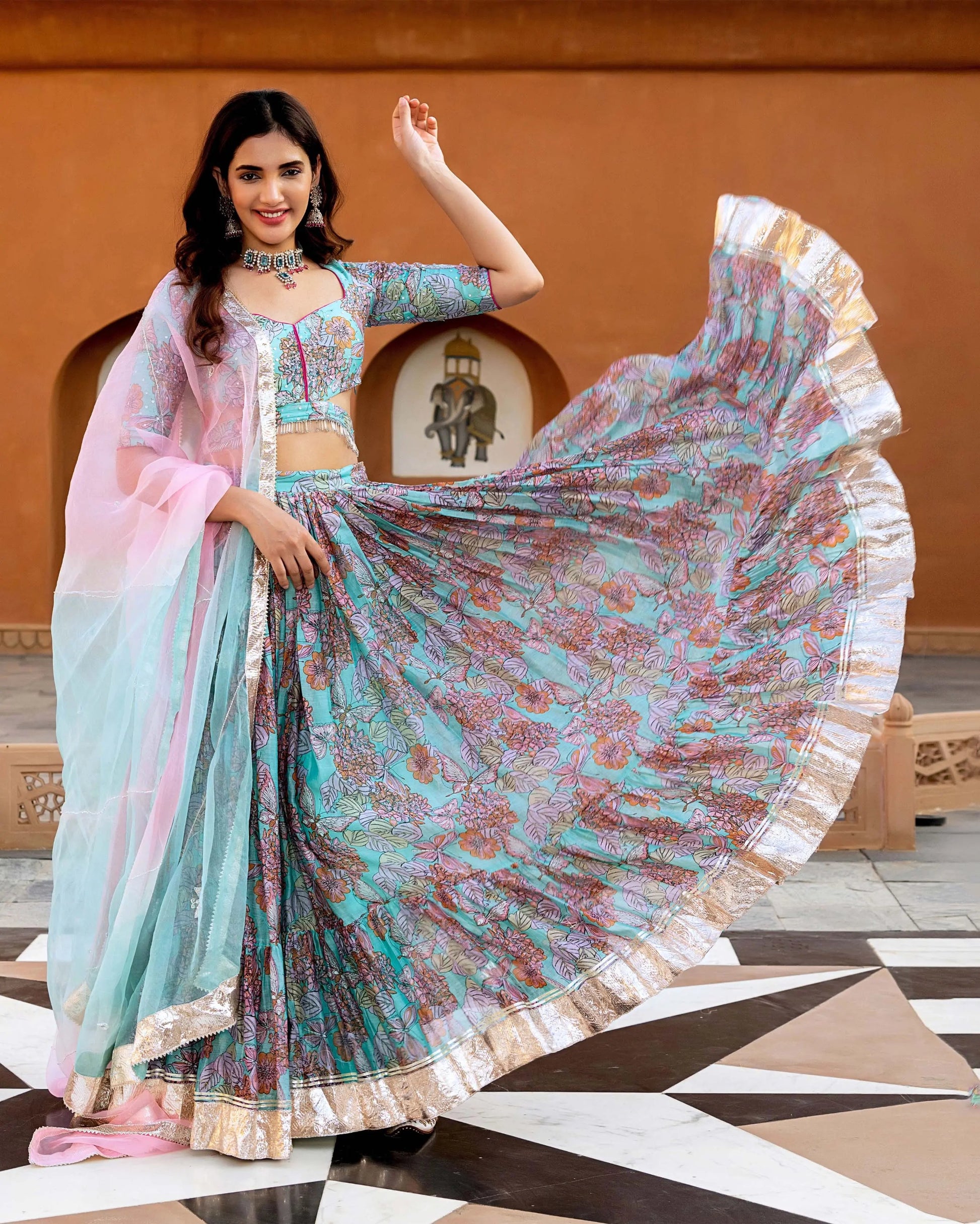 Sangini Chanderi Lehenga Set My Store