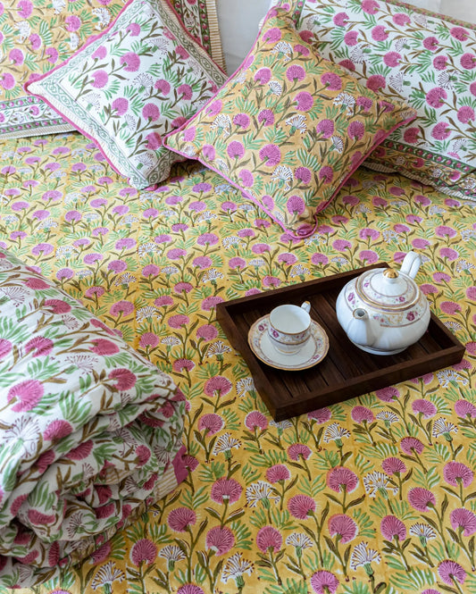 Gold Dust Handblock Printed Cotton Quilt My Store