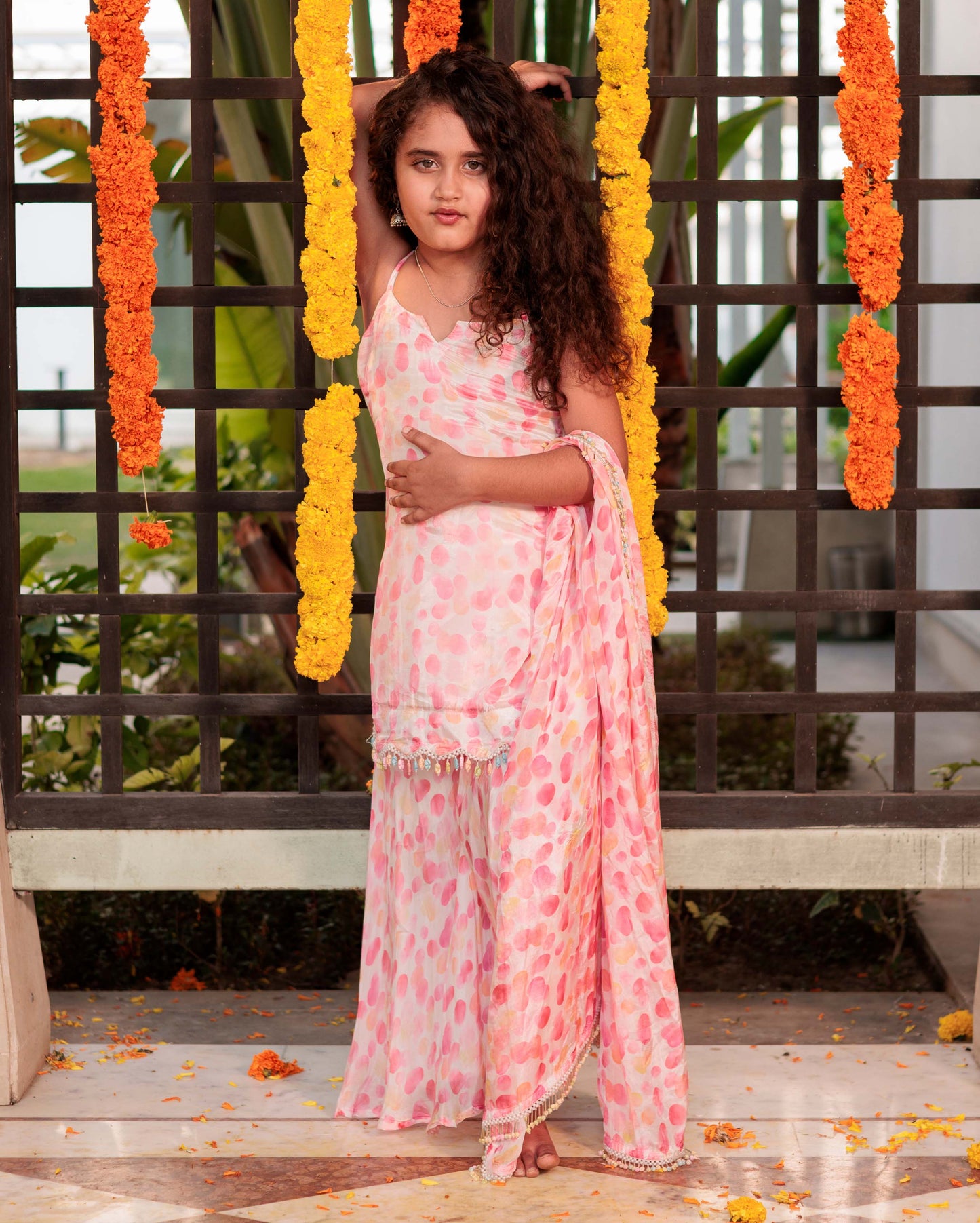 Pixie Pink Silk Sharara Set My Store