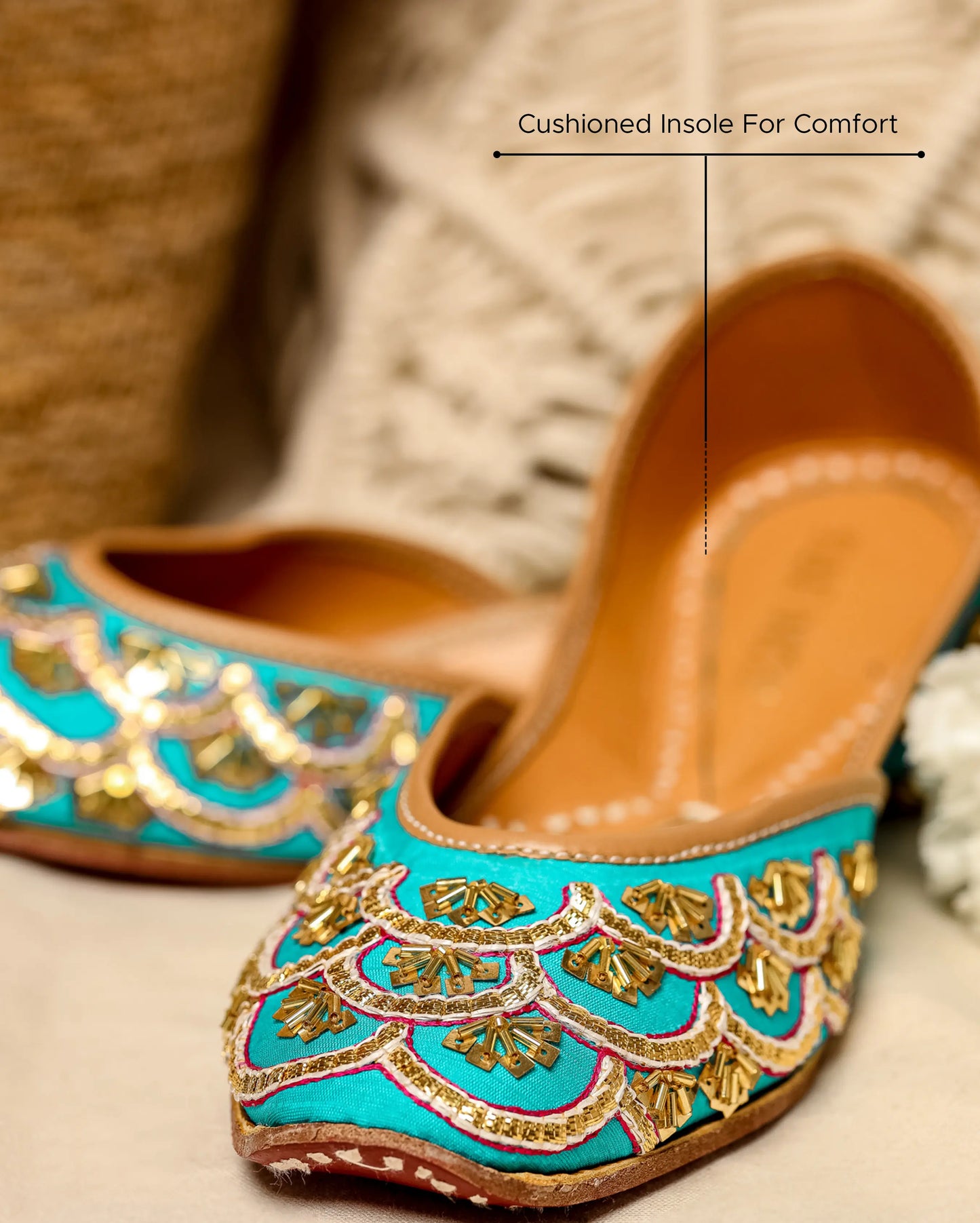 Cadet Blue Handcrafted Jutti My Store