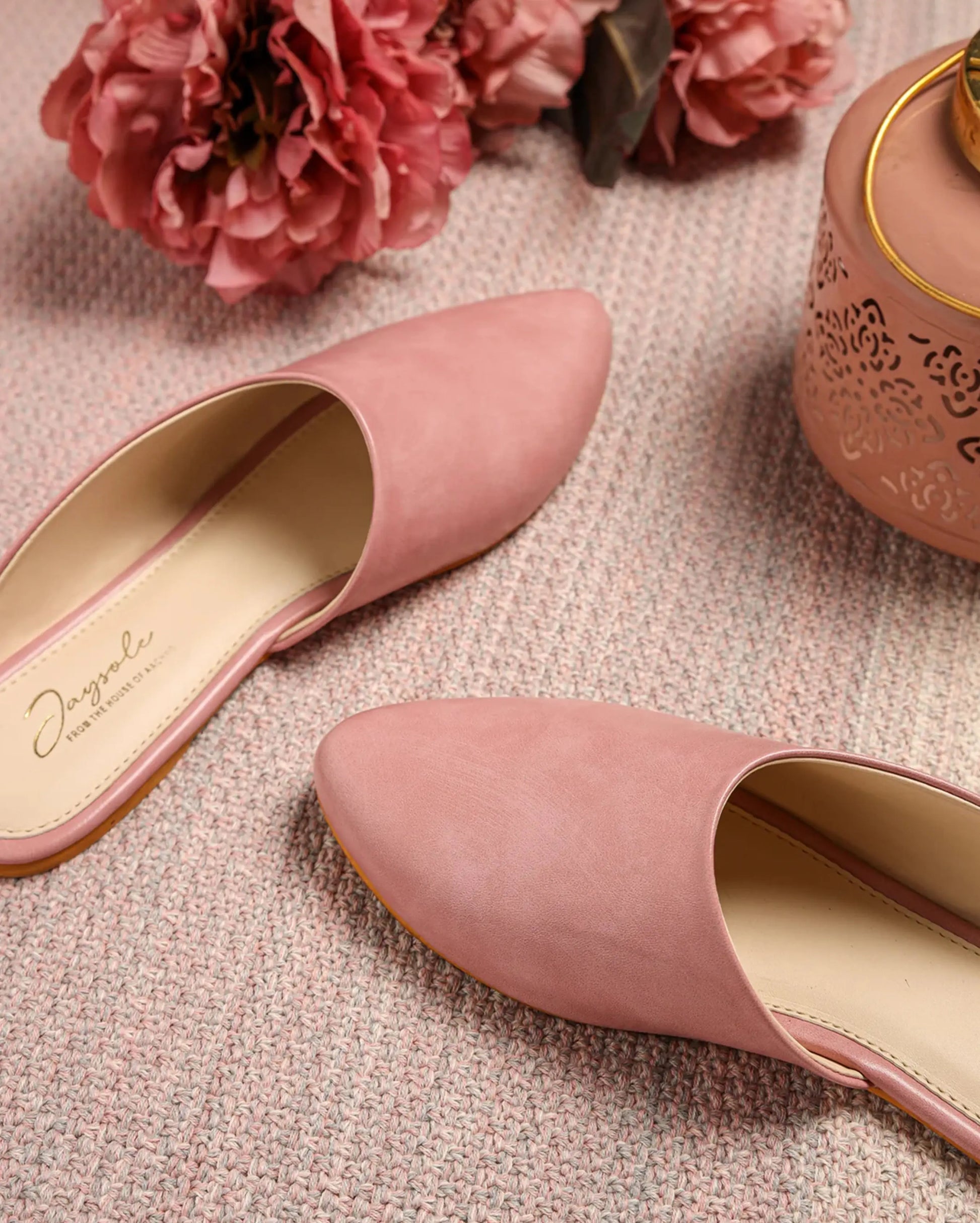 Cradle Pink Leather Mules My Store