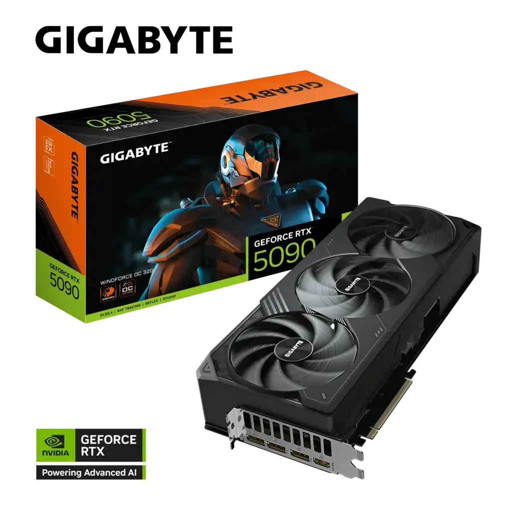 GIGABYTE GeForce RTX 5090 WINDFORCE OC 32G GDDR7 Triple Fan Graphics Card