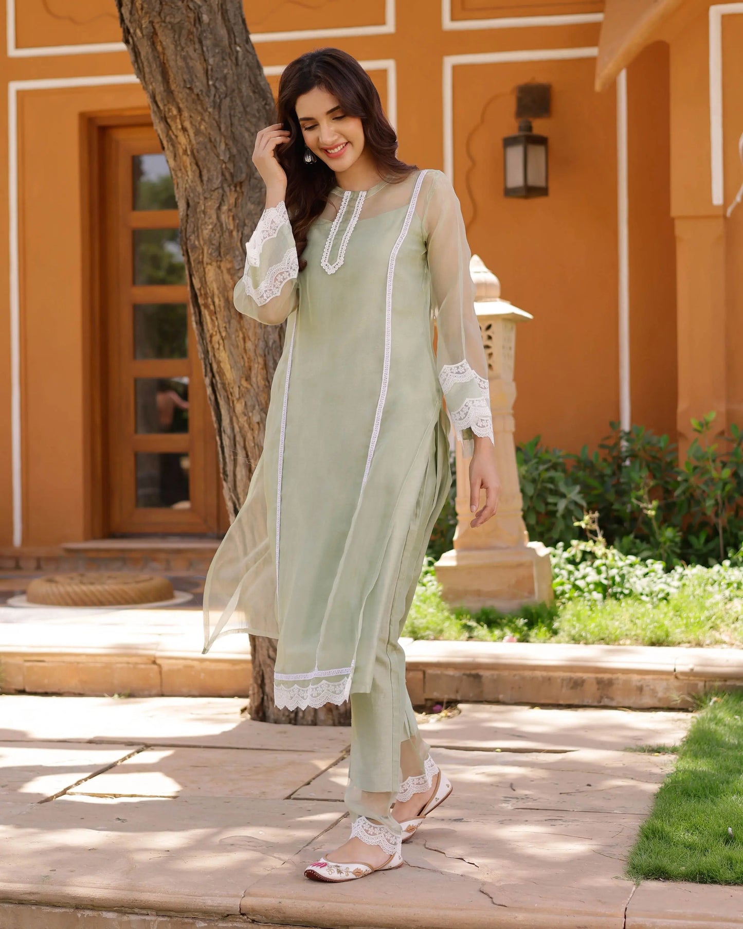 Lucy Organza Straight Kurta Set My Store