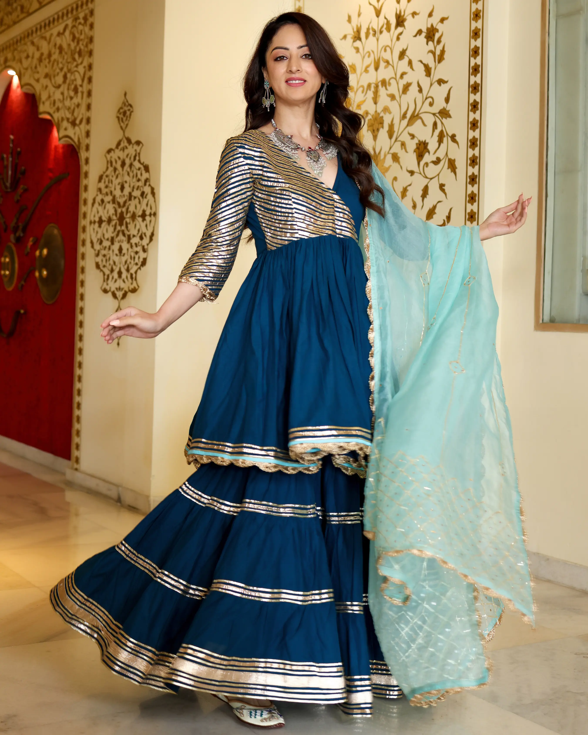 Royale Blue Gotapatti Suit Set My Store