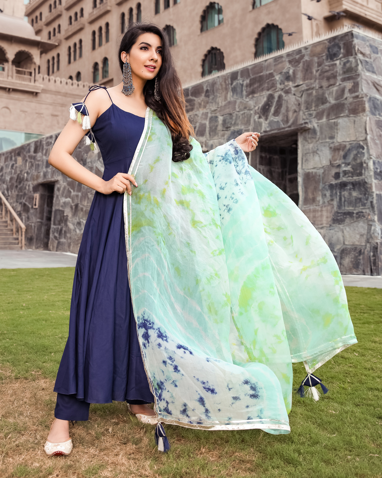 Dark Knight Tie Dye Gota Suit Set Quick Cart