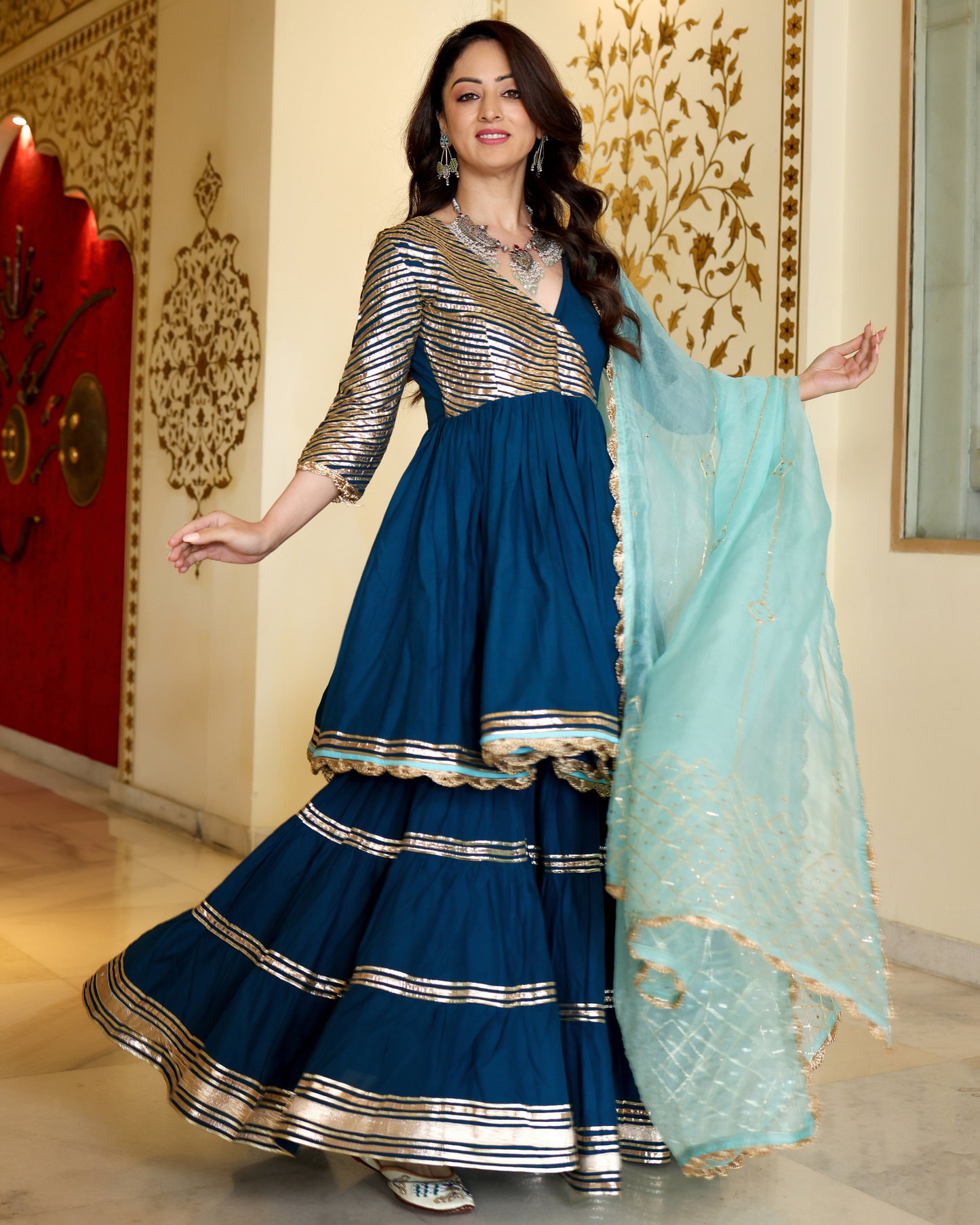 Royale Blue Gotapatti Suit Set My Store