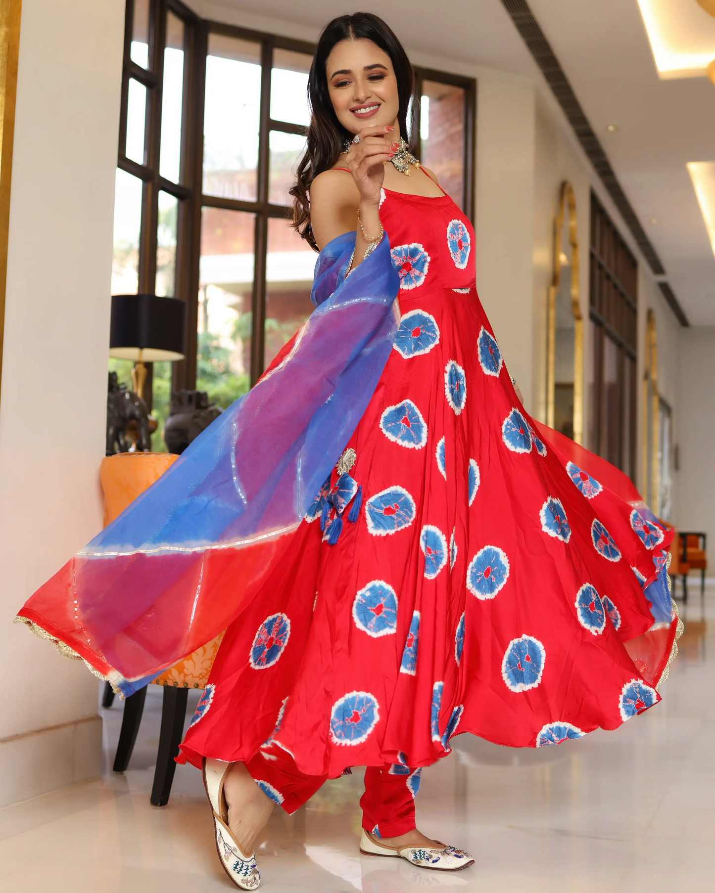 Red Cherry Tie And Dye Suit Set My Store