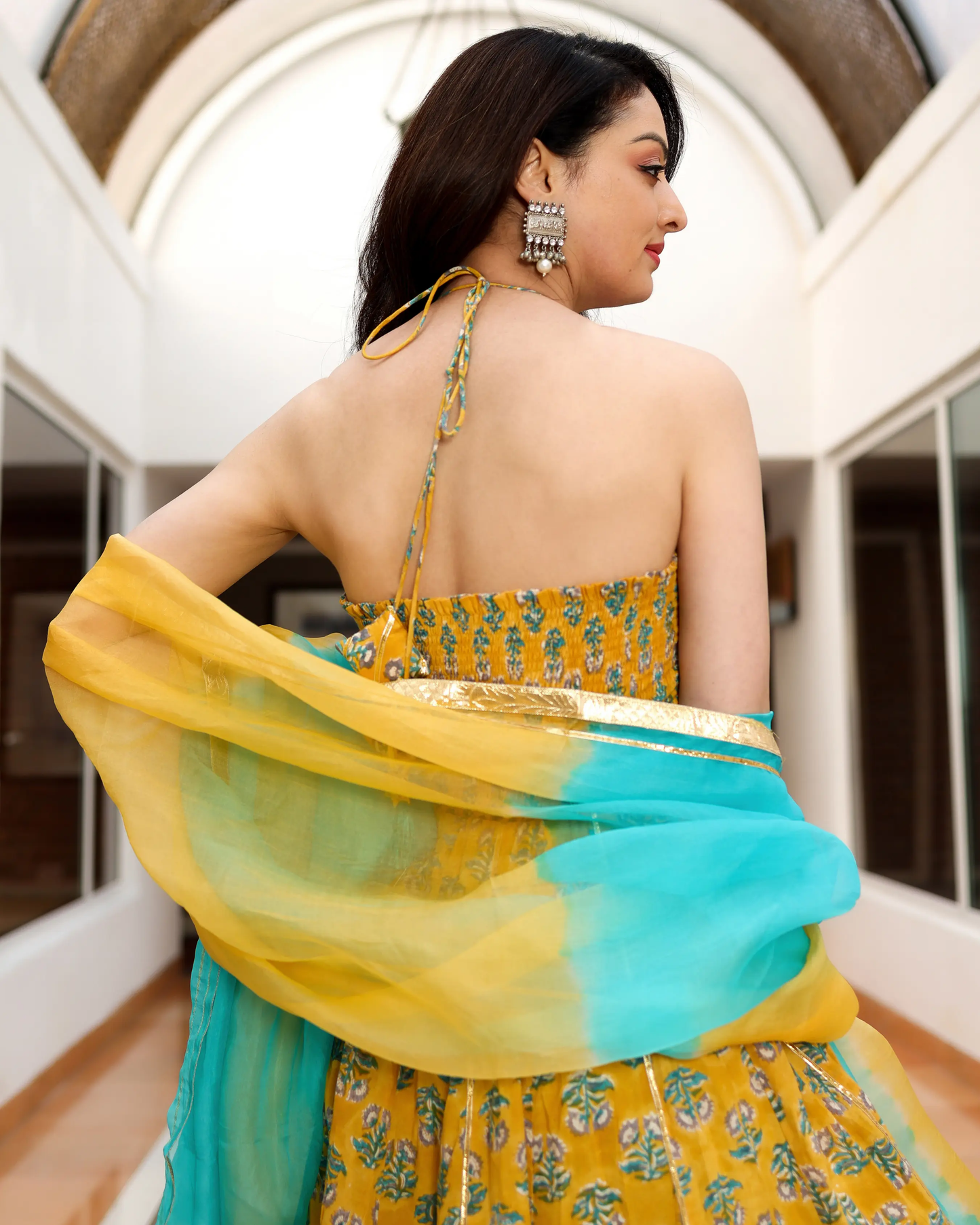 Curl Yellow Handblock Suit Set My Store