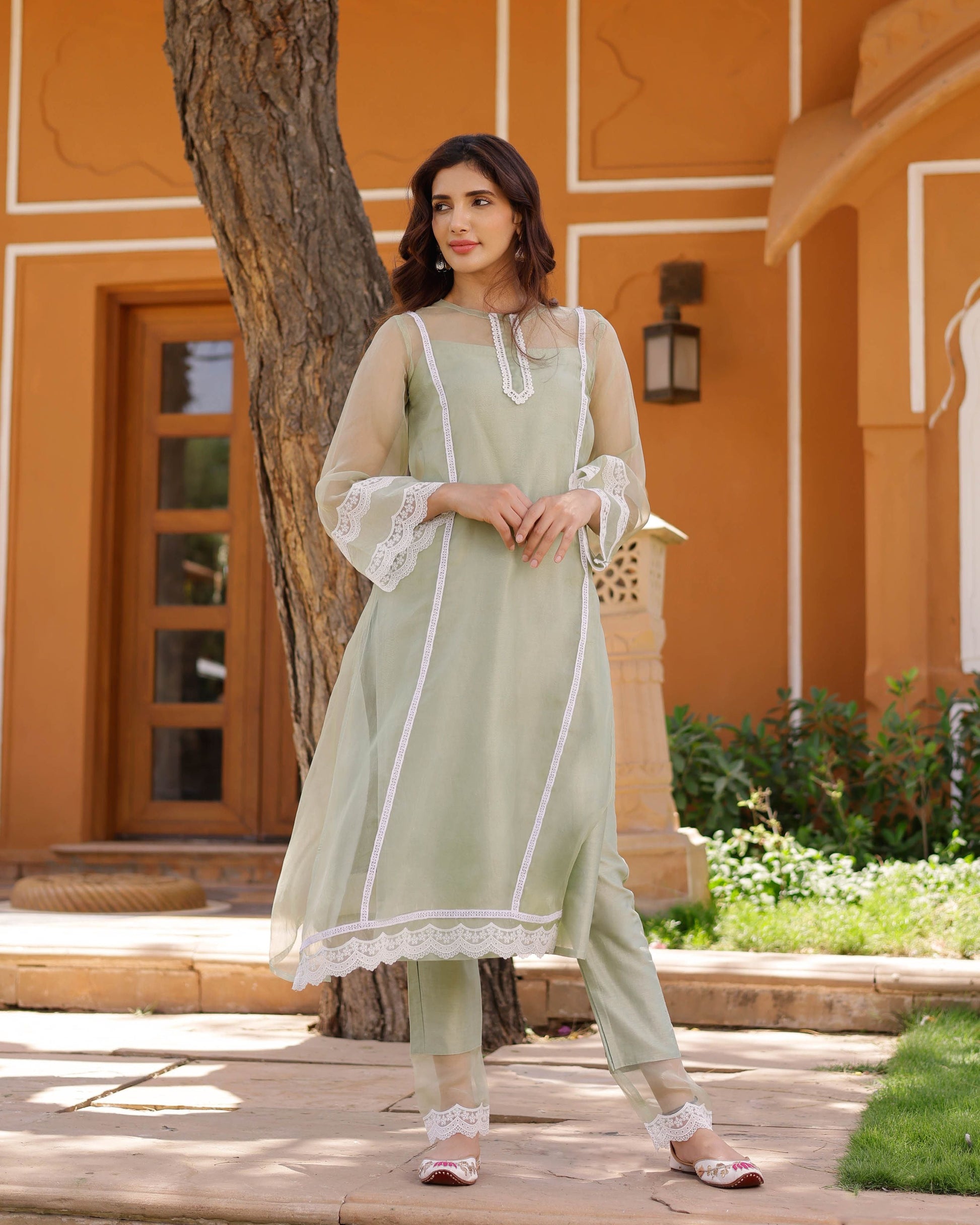 Lucy Organza Straight Kurta Set My Store