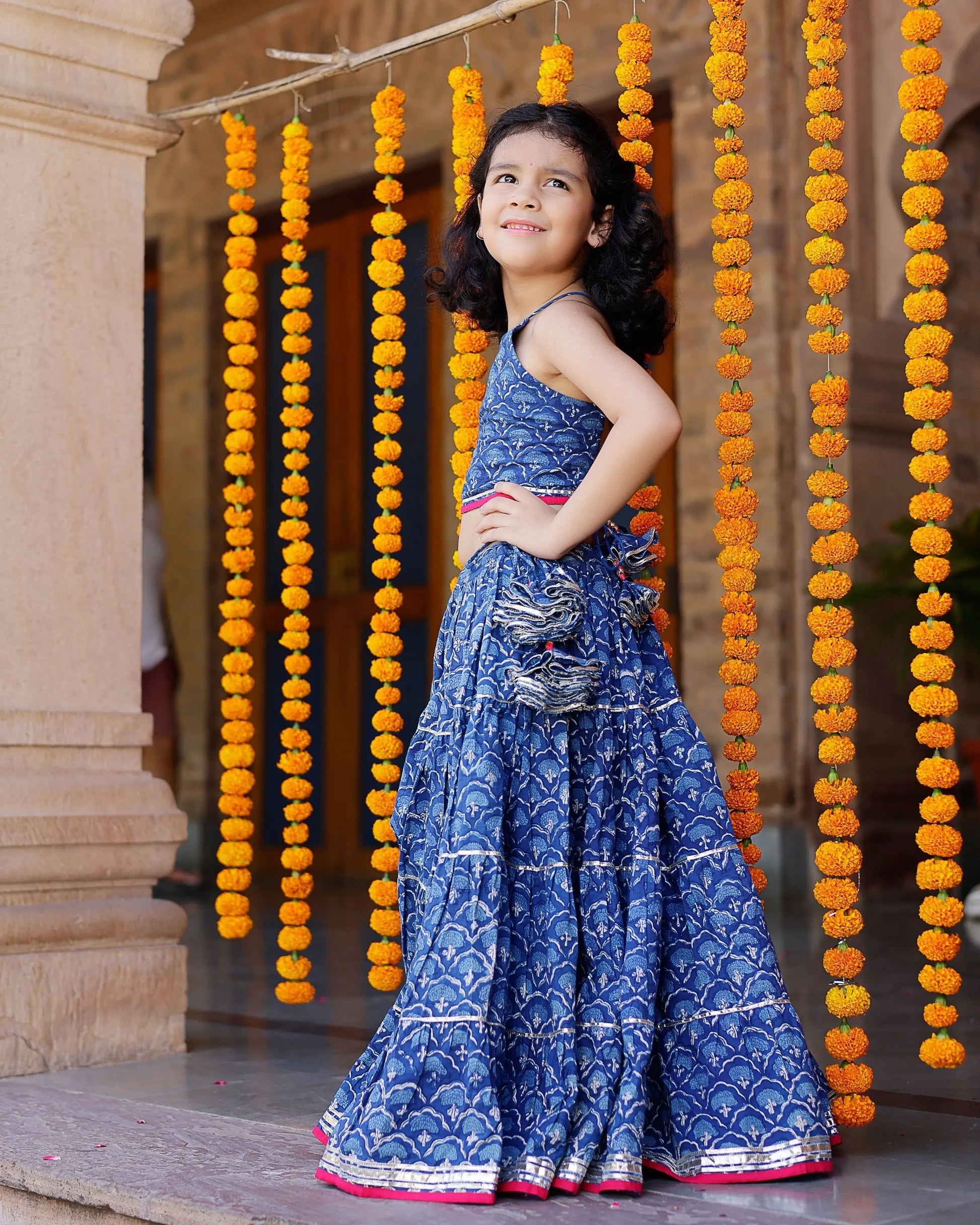 Moana Handblock Cotton Lehenga Set My Store