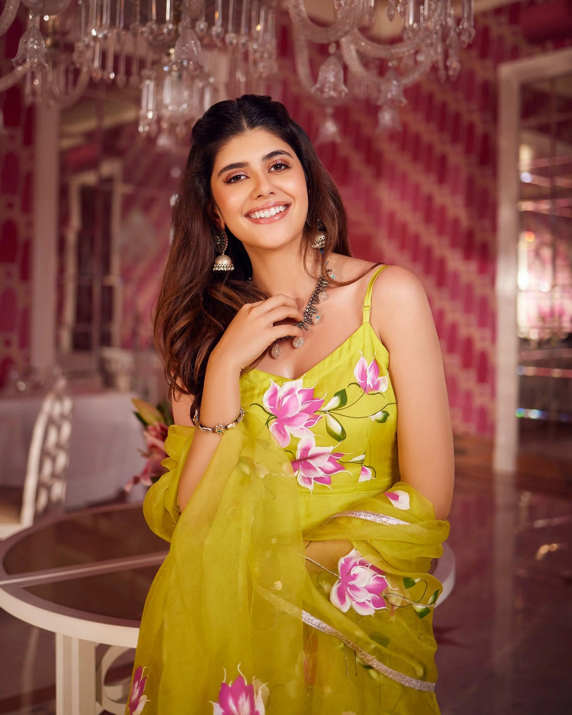 Chamki Handpainted Organza Suit Set My Store