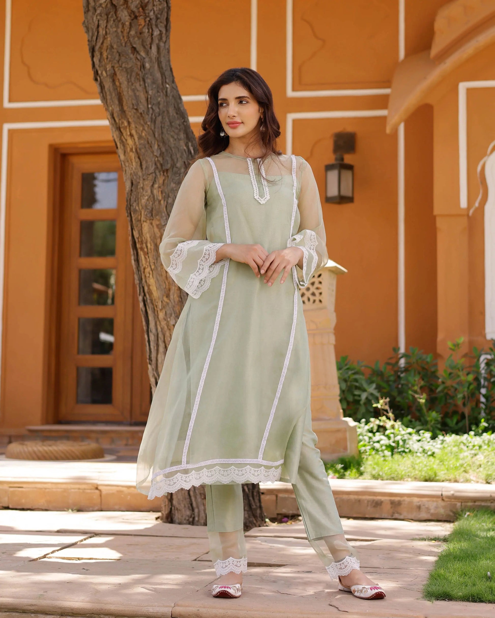 Lucy Organza Straight Kurta Set My Store