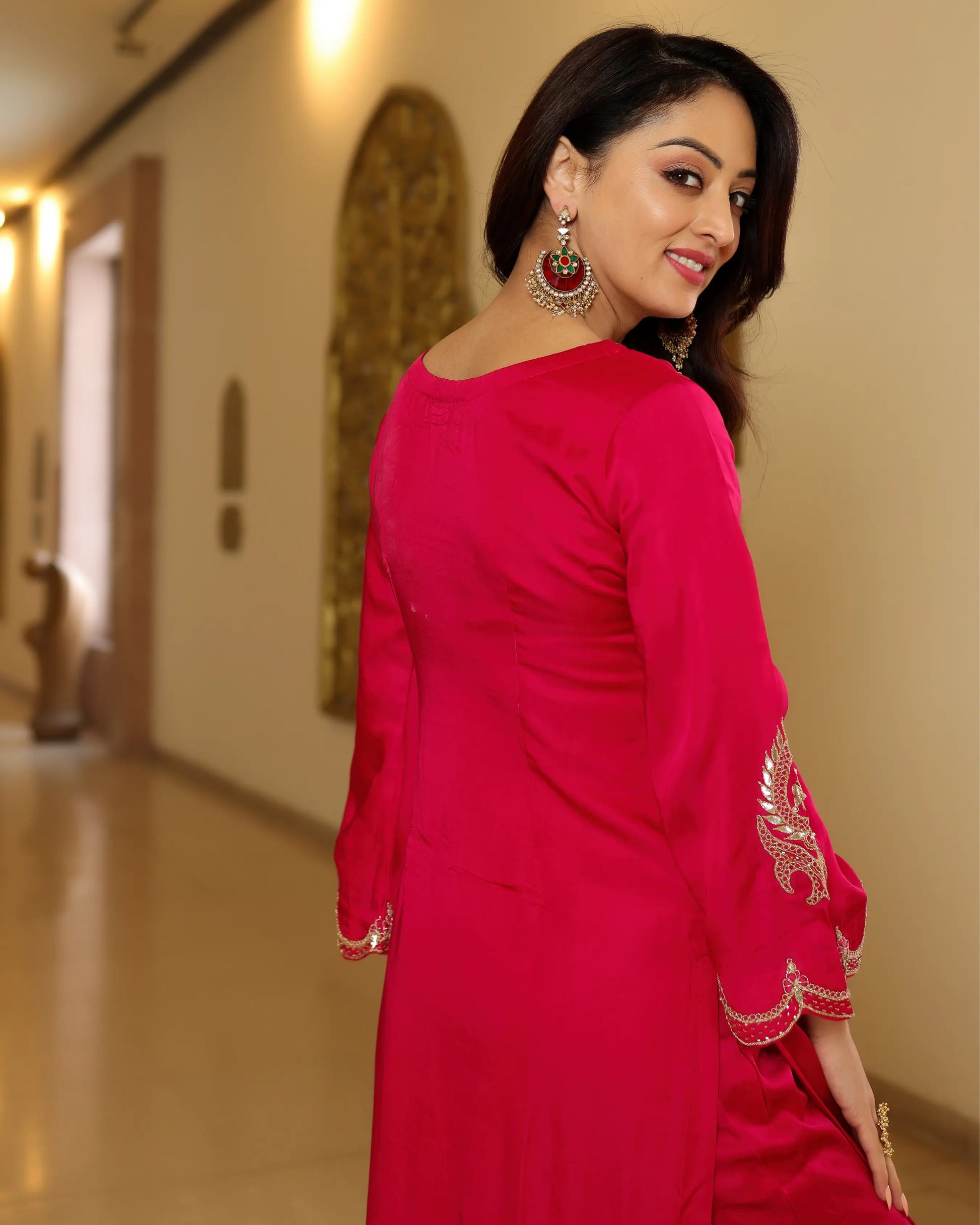 Bubbly Pink Handwork Kurta Set My Store