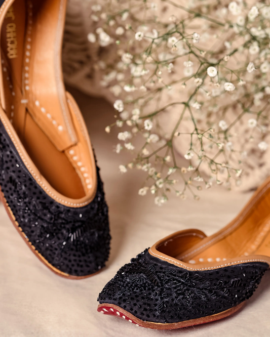 Coal Black Handcrafted Jutti My Store