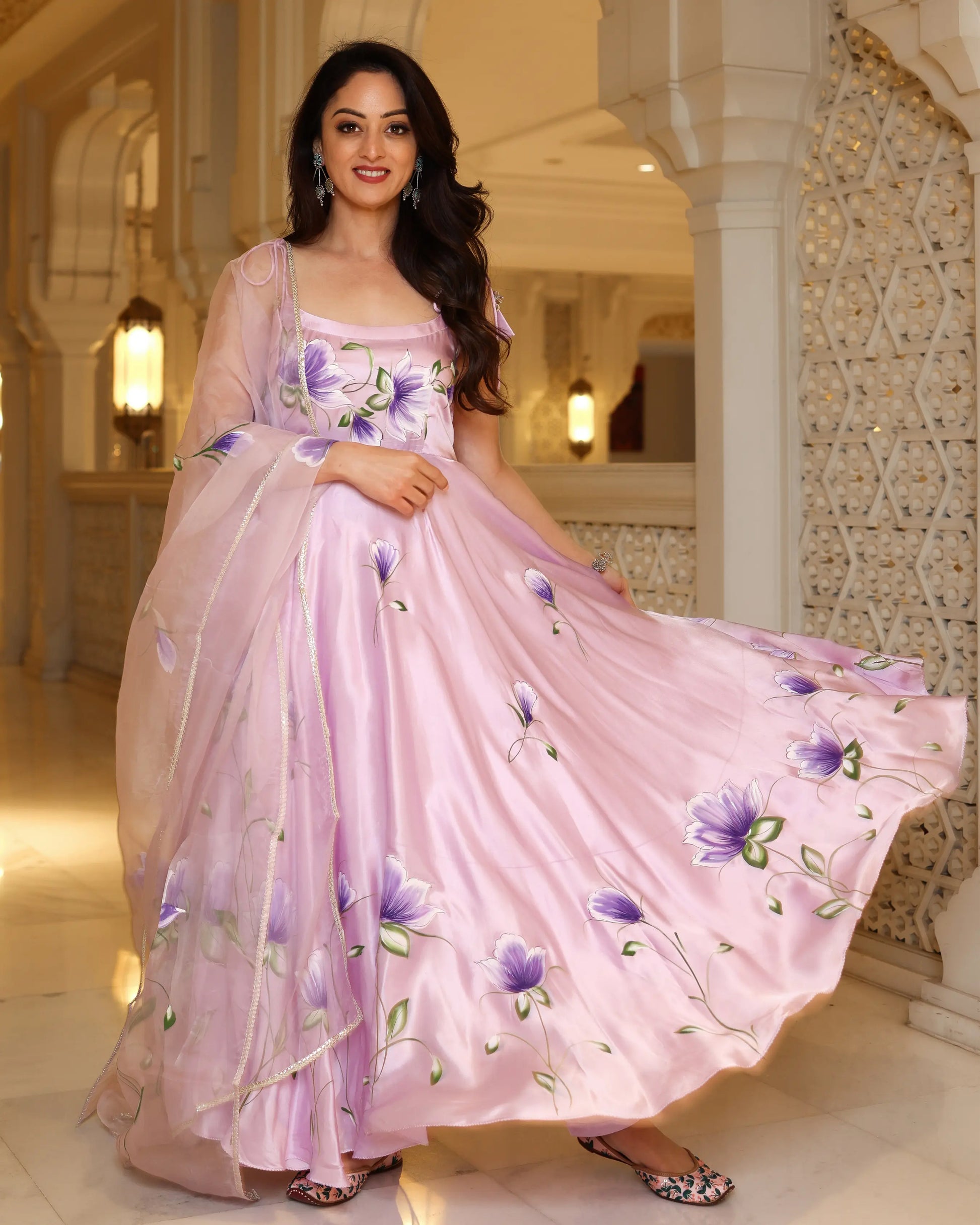 Pretty Purple Handpainted Suit Set My Store