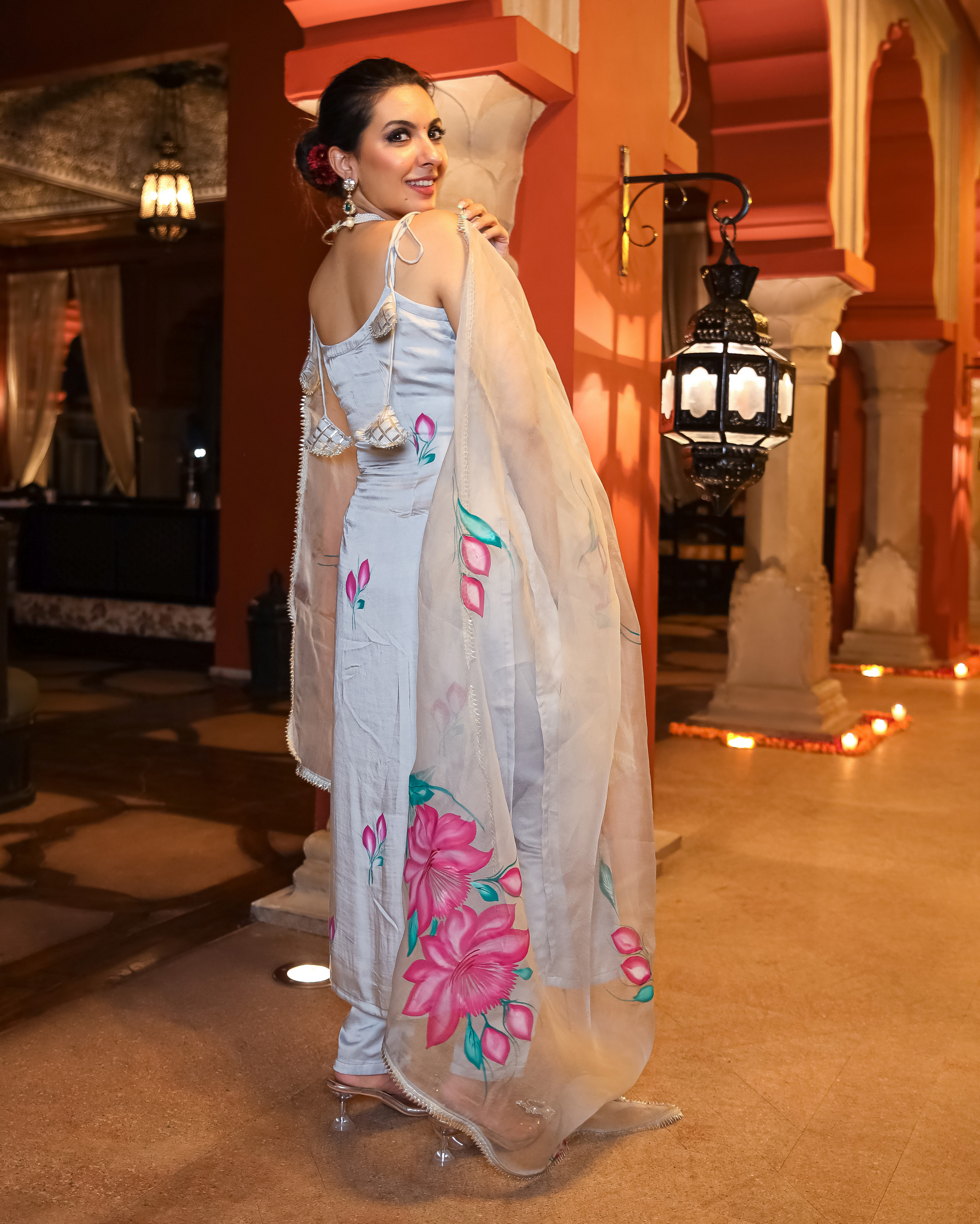 Arabic Grey Handpainted Suit Set Quick Cart