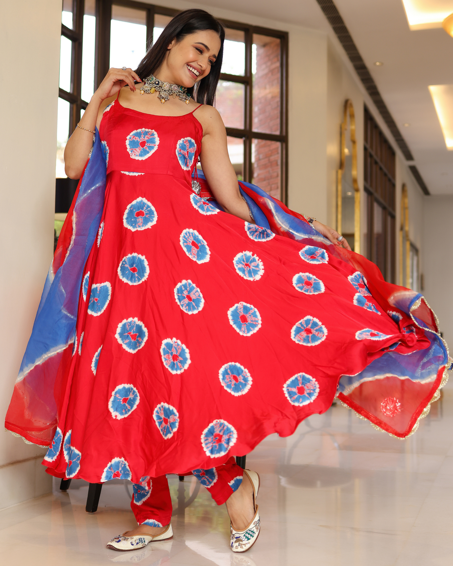 Red Cherry Tie And Dye Suit Set My Store