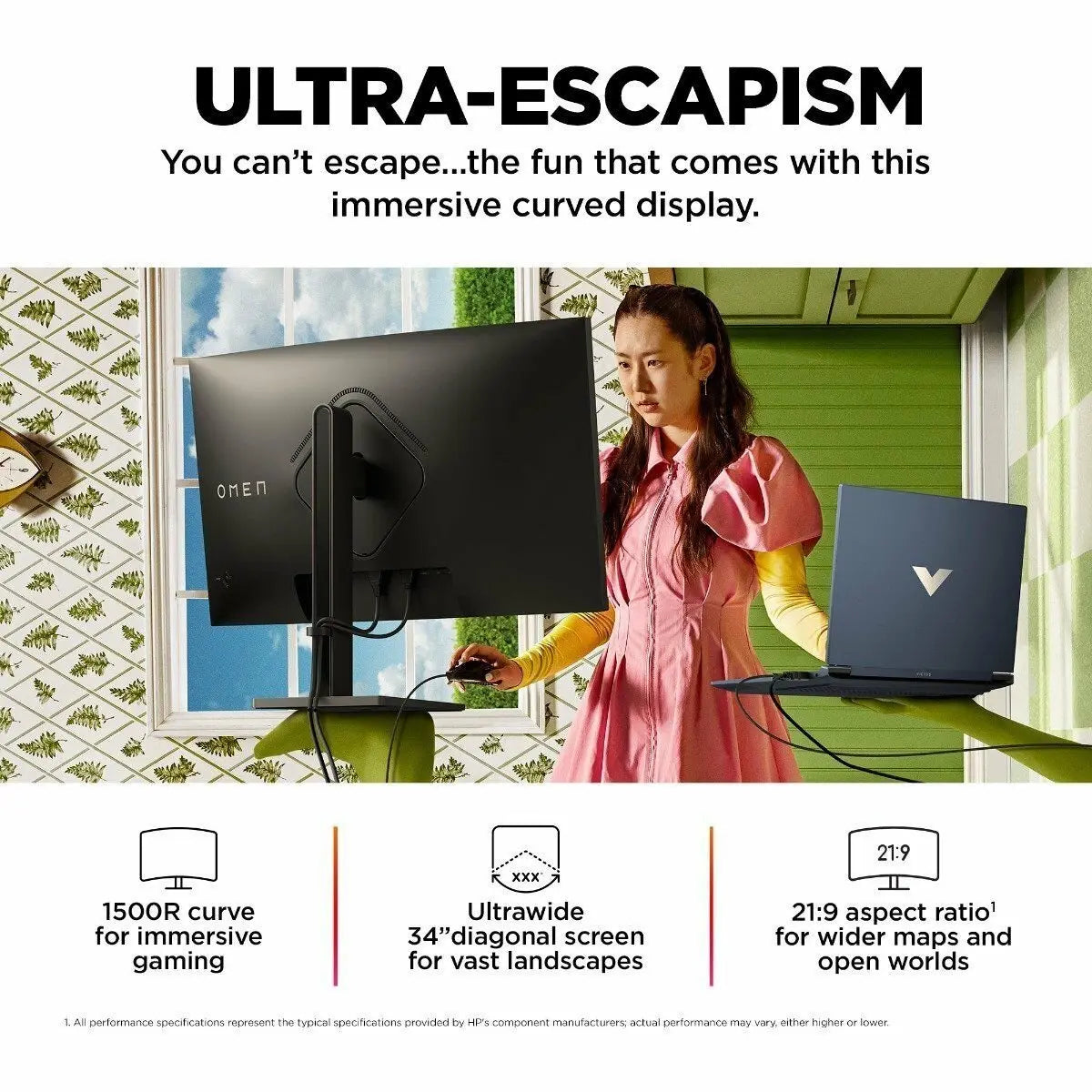 HP OMEN 34C 780K9AA 34" WQHD 165Hz 1ms Curved Gaming Monitor My Store