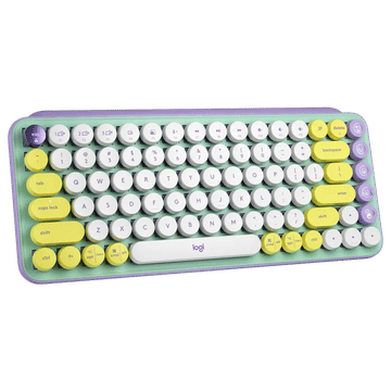 Logitech POP Keys Bluetooth 5.1 Wireless Keyboard with Multi Device Connectivity 50 Million Keystrokes, Daydream