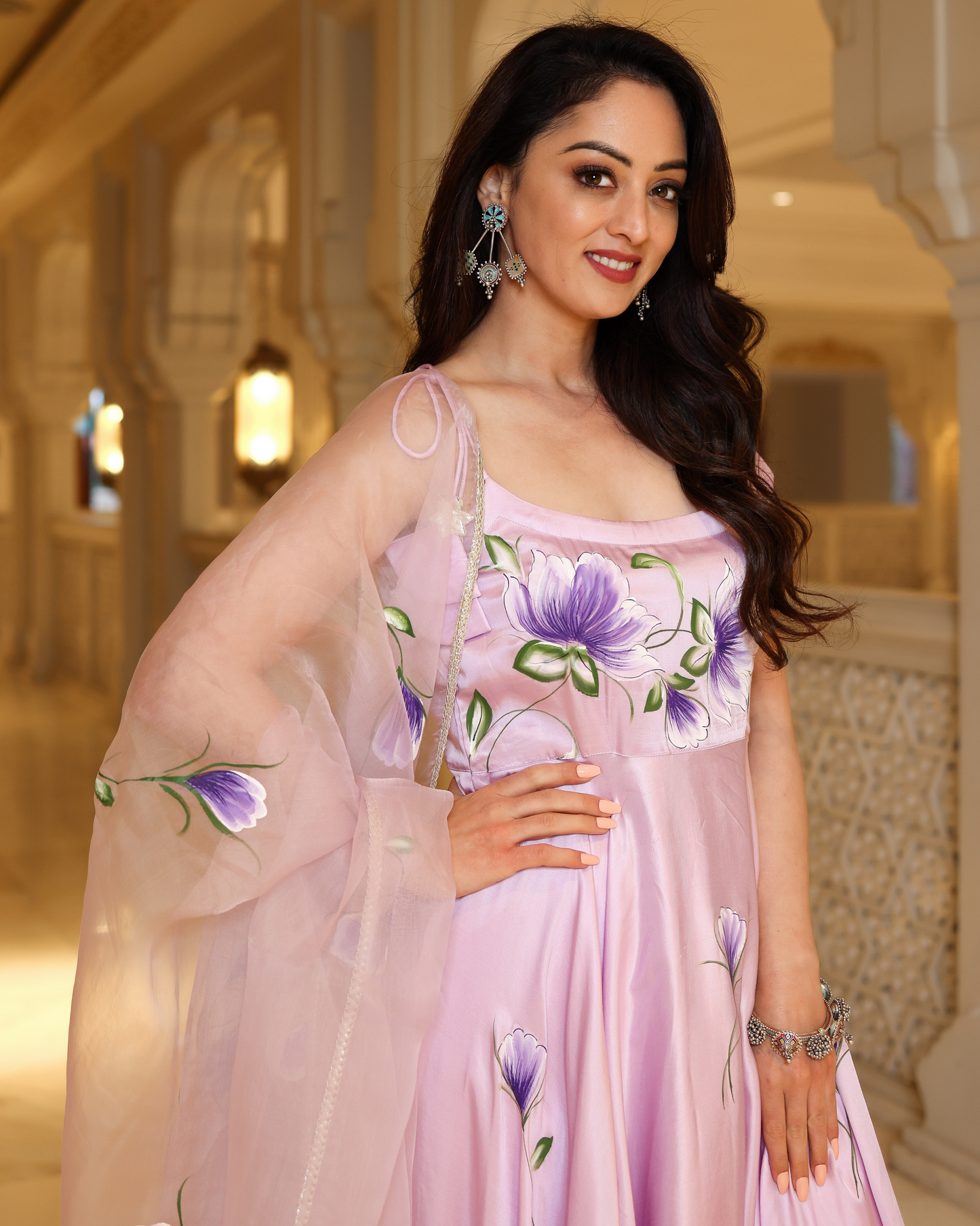 Pretty Purple Handpainted Suit Set My Store