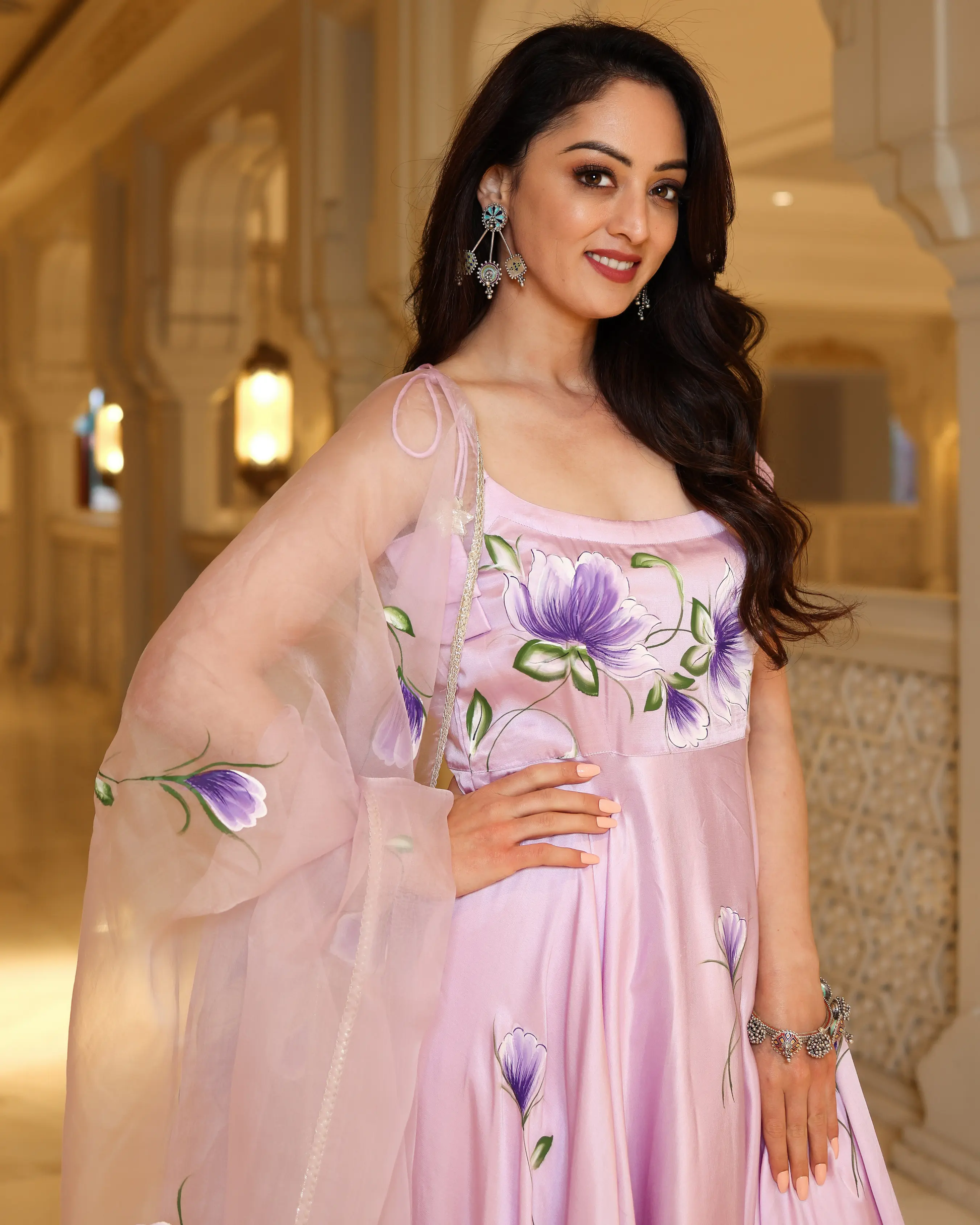 Pretty Purple Handpainted Suit Set My Store