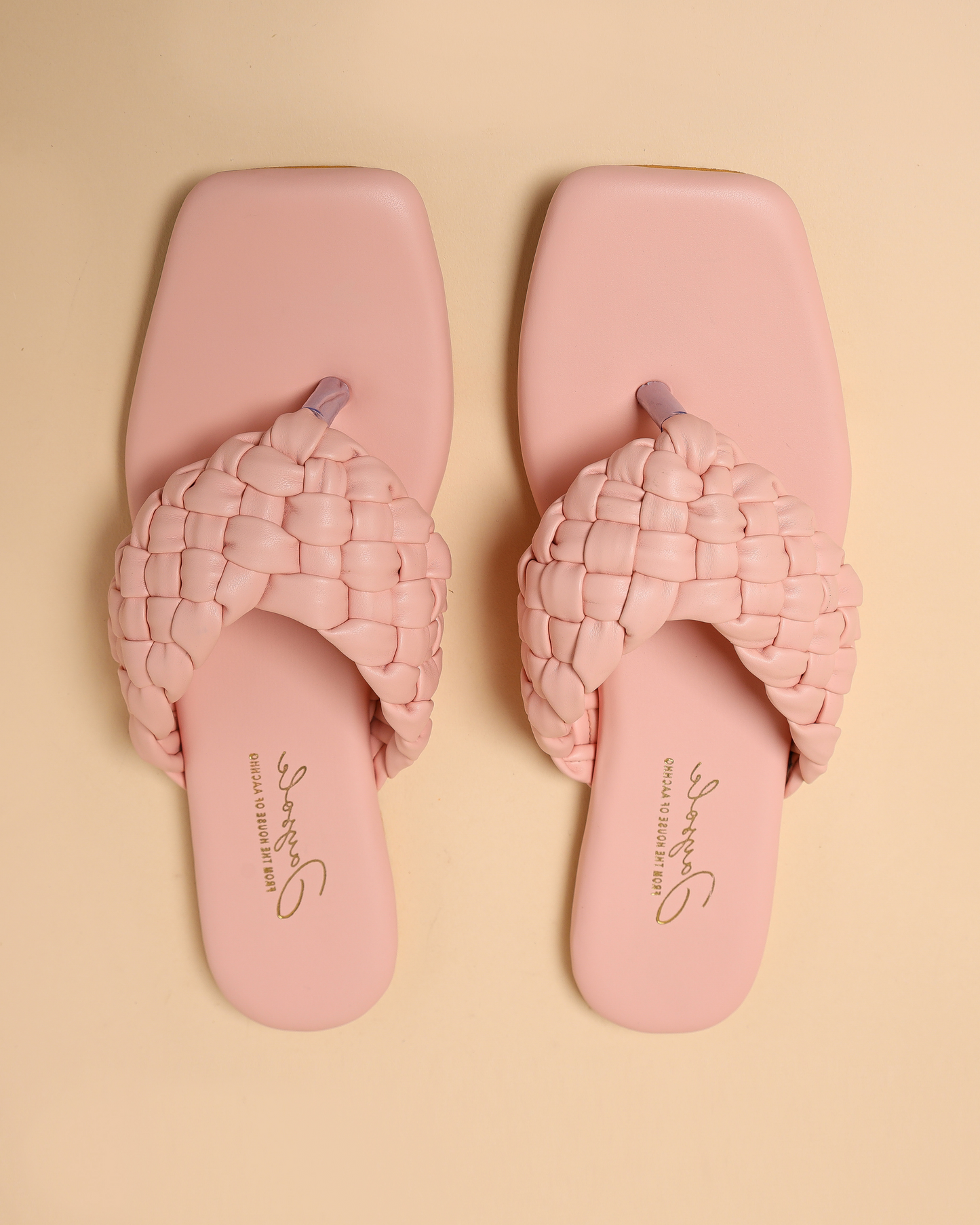 Cream Tan Braided Flats My Store