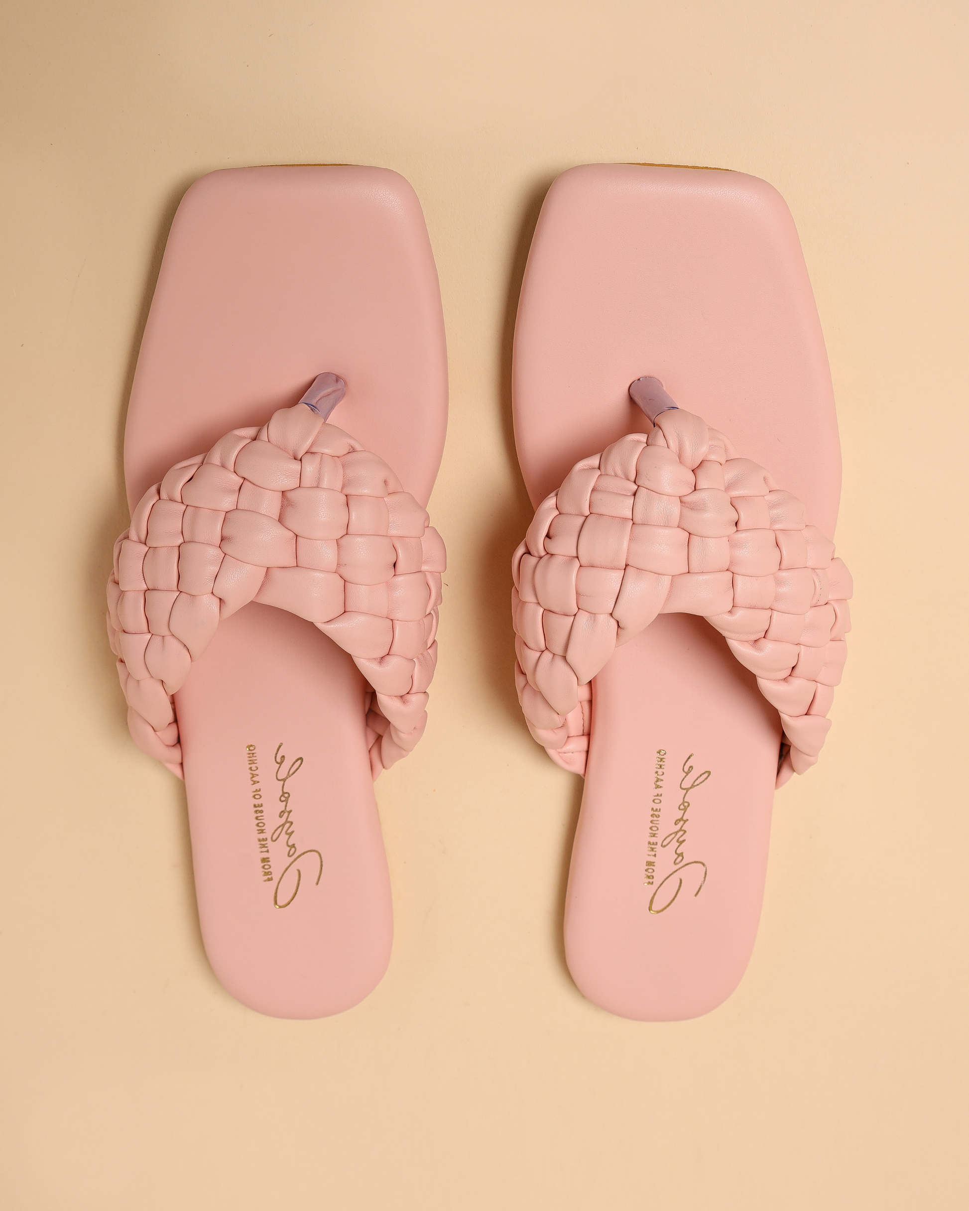 Cream Tan Braided Flats My Store