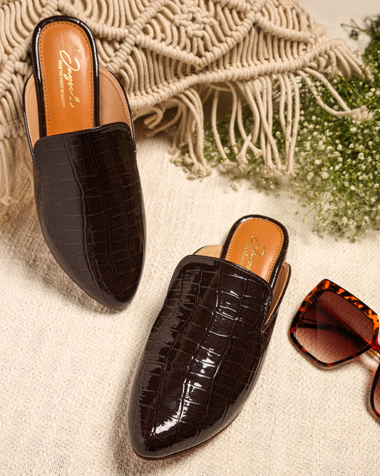 Pirate Black Leather Mules My Store