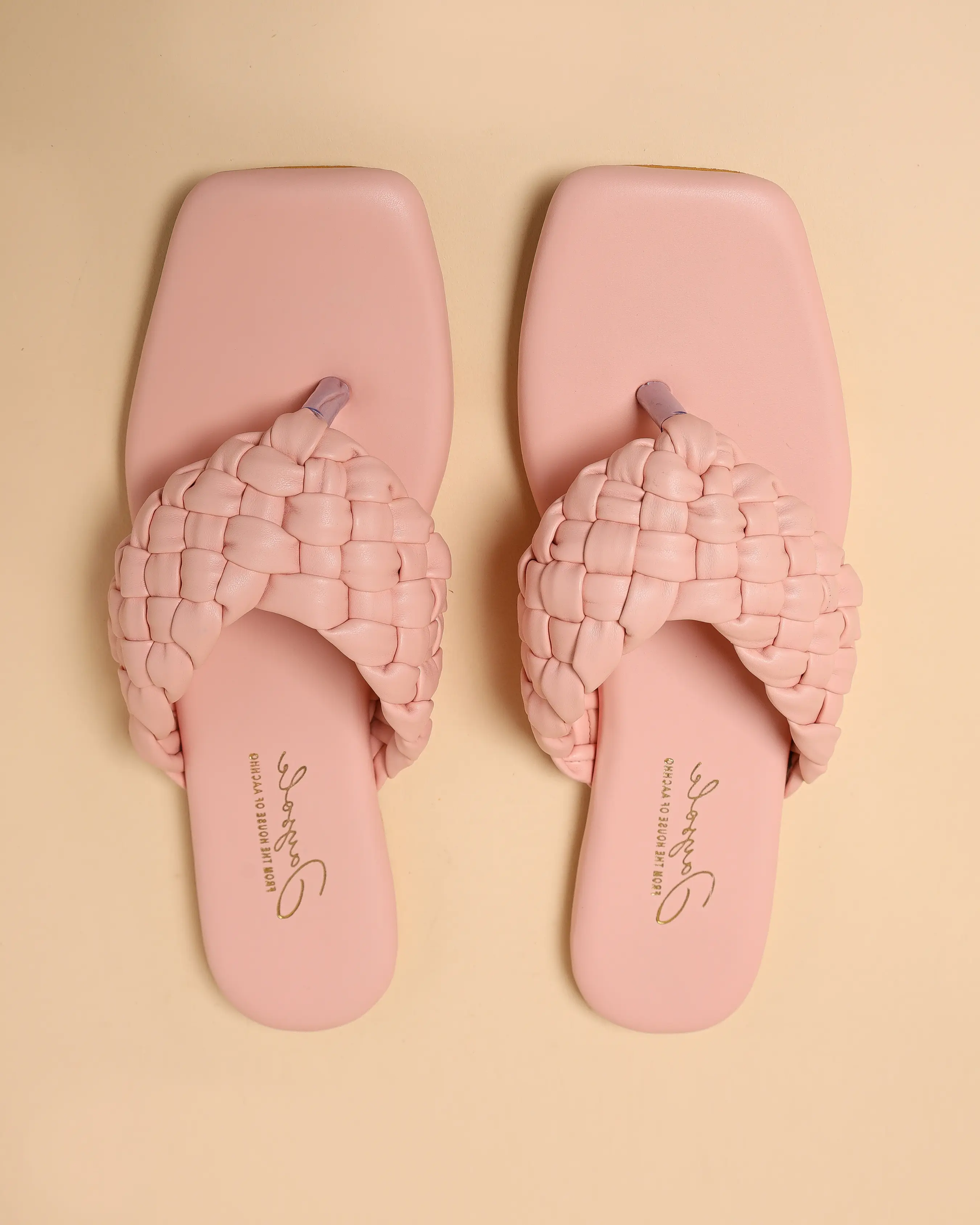 Cream Tan Braided Flats My Store