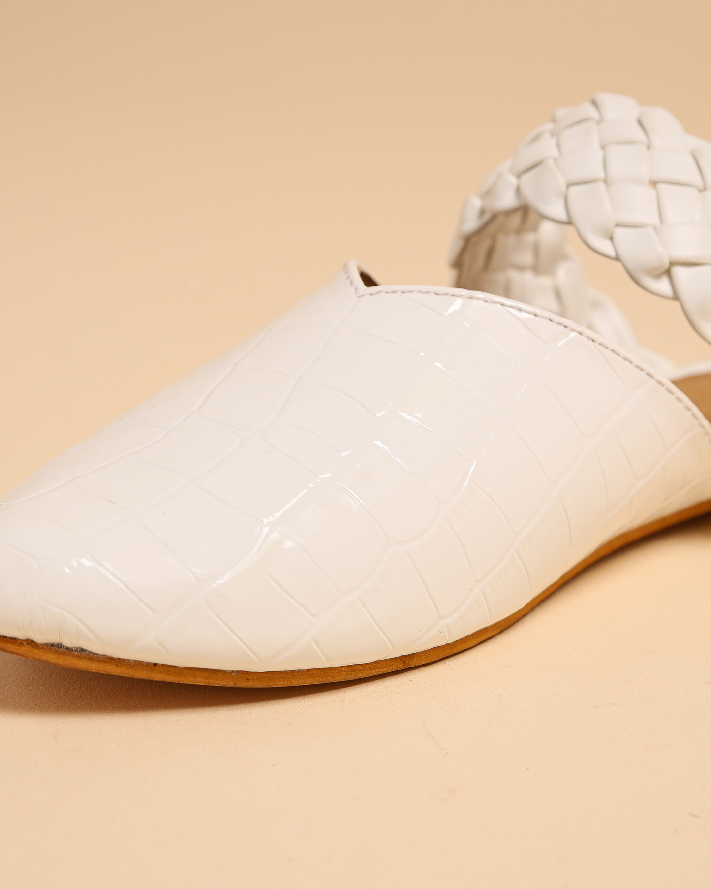 Bright White Braided Mules My Store