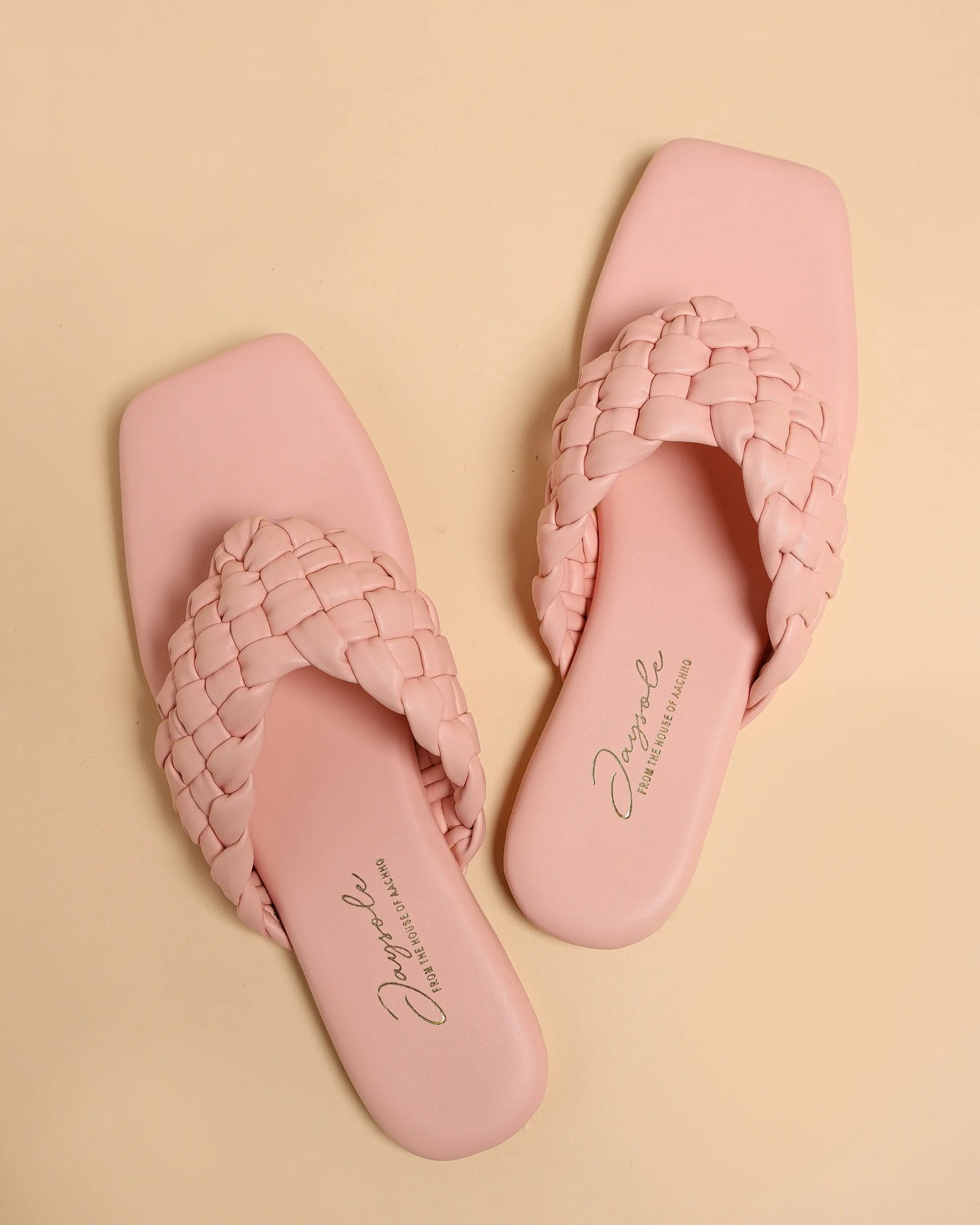 Cream Tan Braided Flats My Store