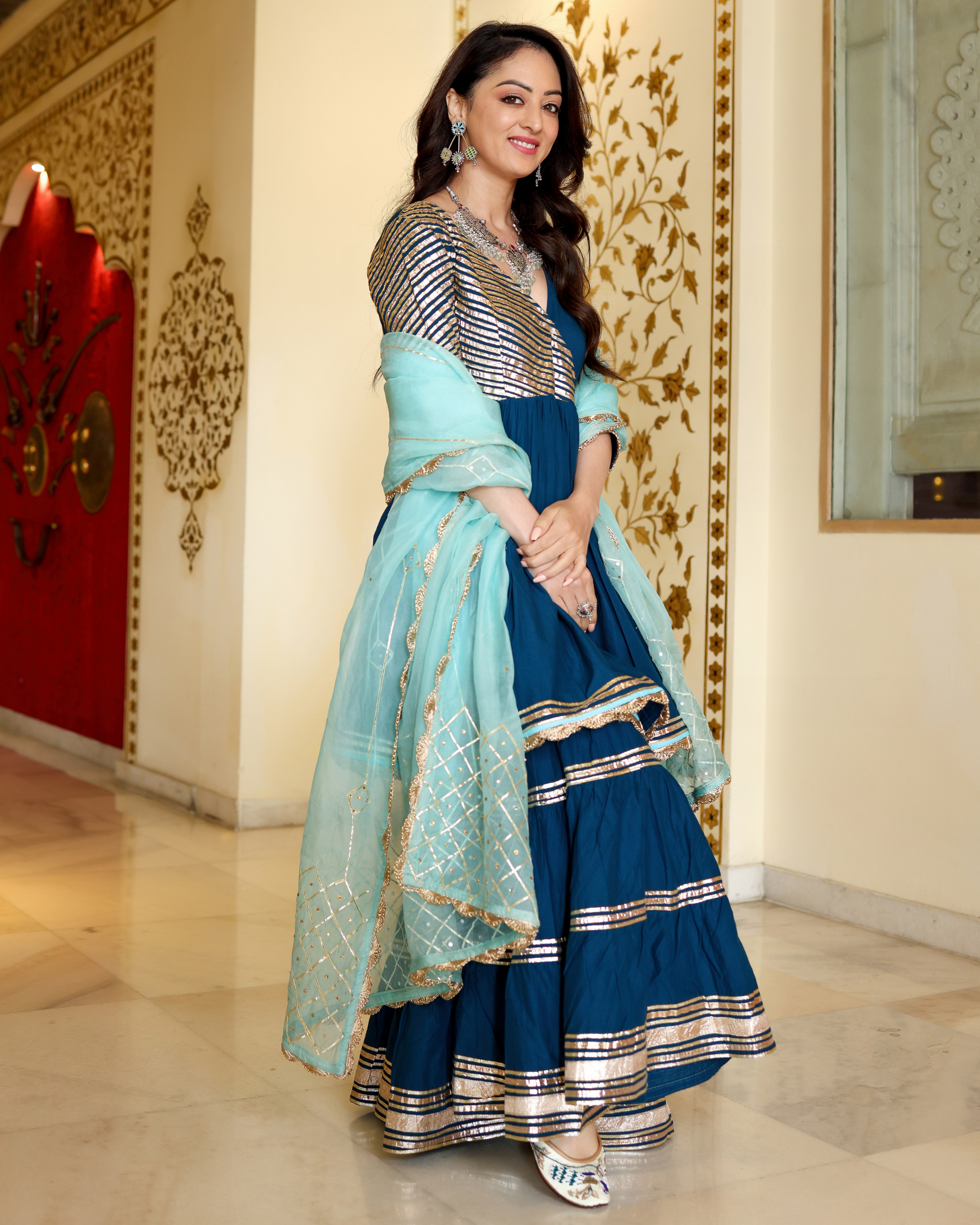 Royale Blue Gotapatti Suit Set My Store