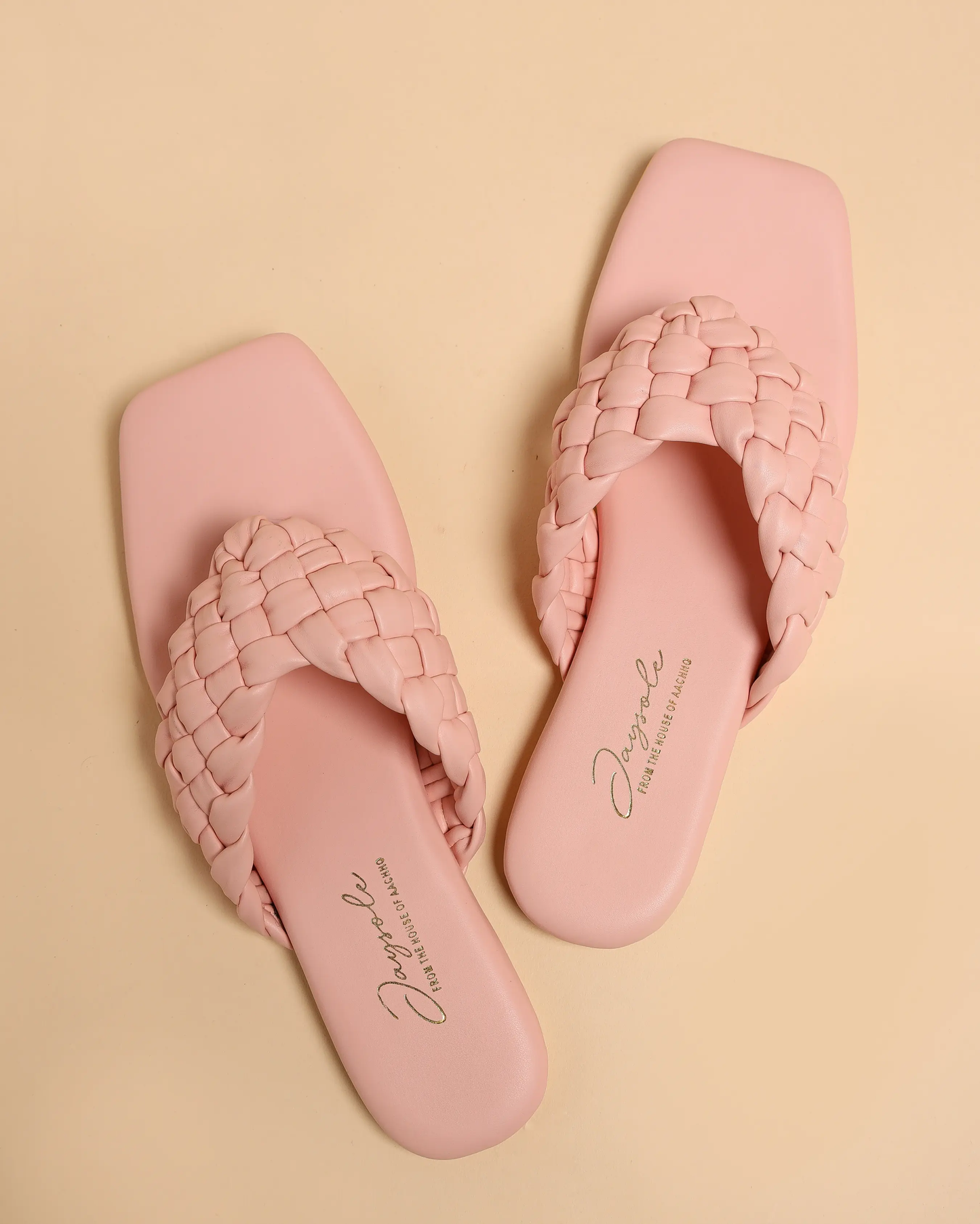 Cream Tan Braided Flats My Store