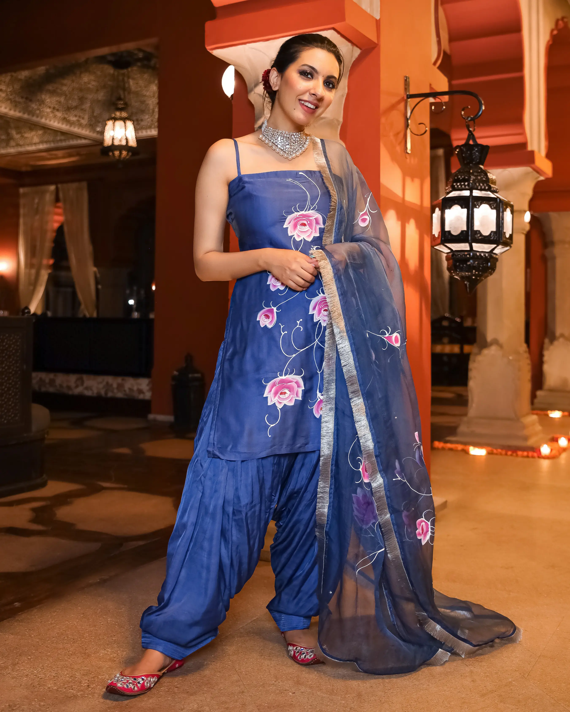 Blaze Crush Handpainted Gota Suit Set My Store