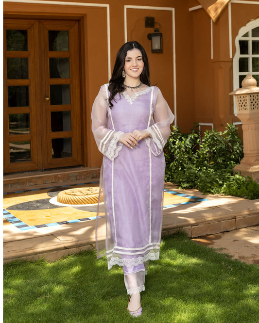 Grace Organza Straight Kurta Set My Store