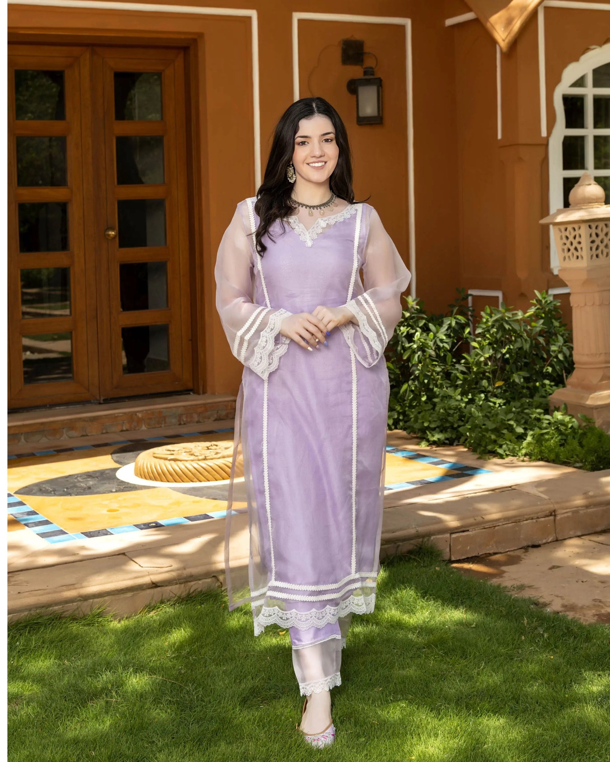 Grace Organza Straight Kurta Set My Store
