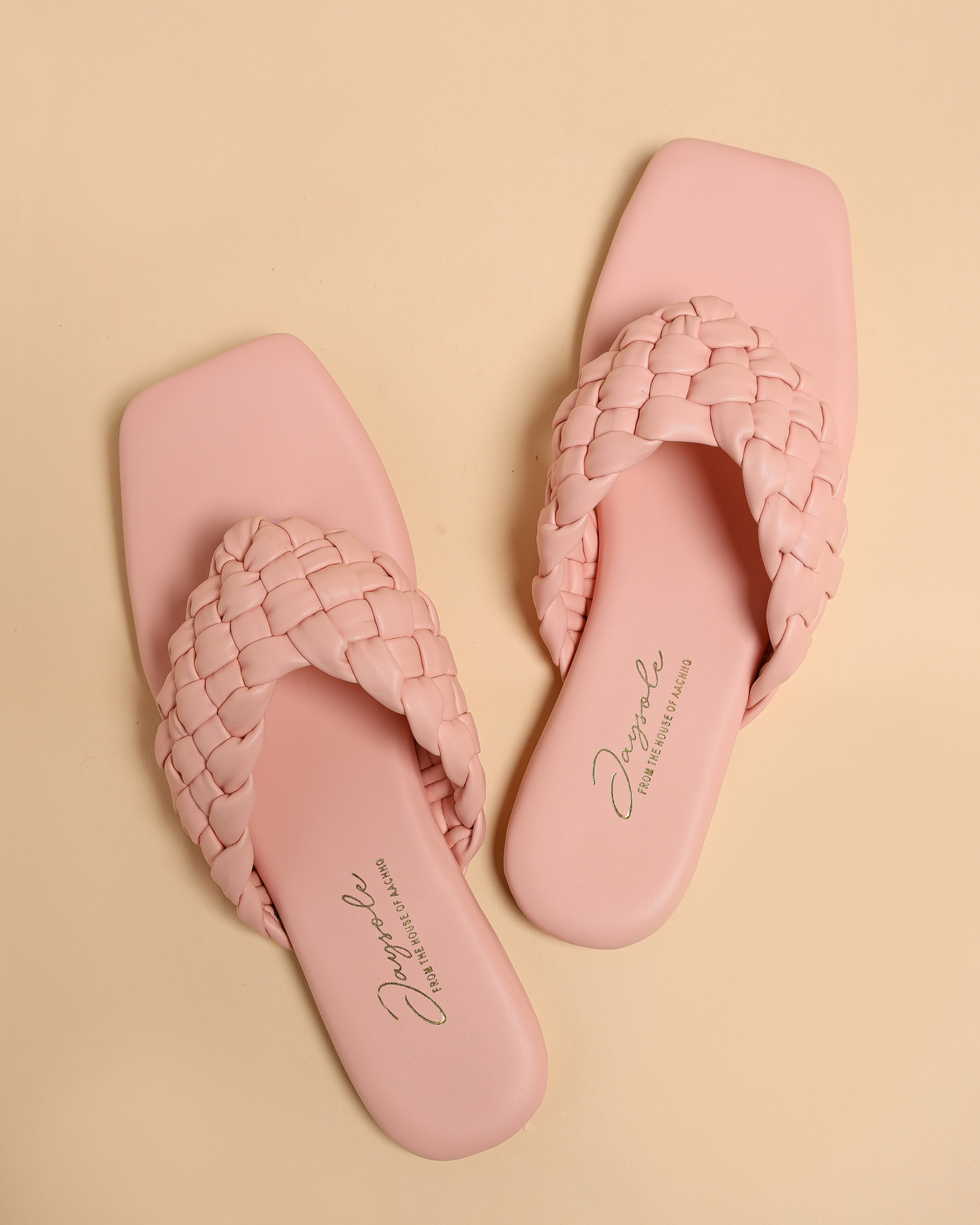 Cream Tan Braided Flats My Store