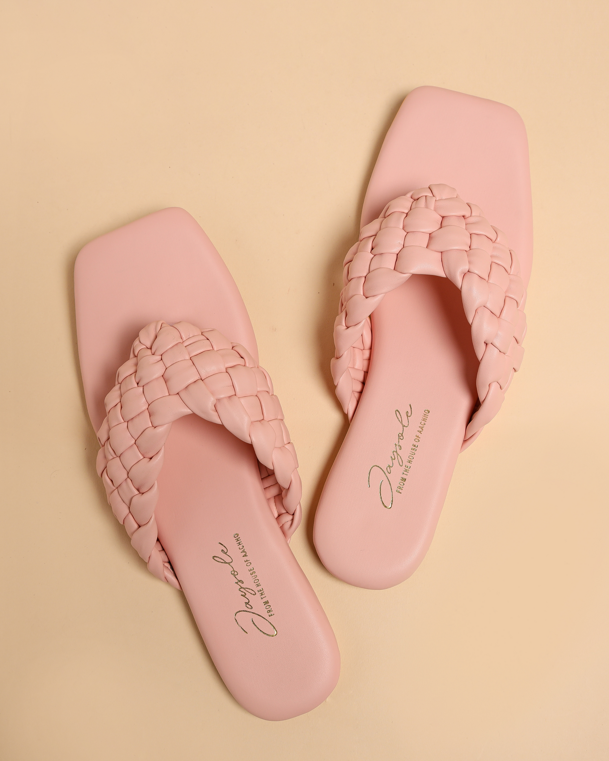 Cream Tan Braided Flats My Store