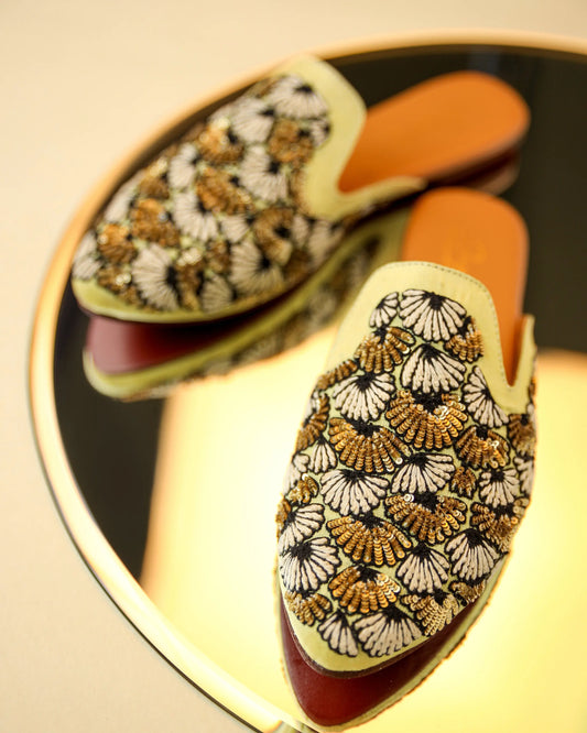 Antique Gold Handcrafted Mules My Store