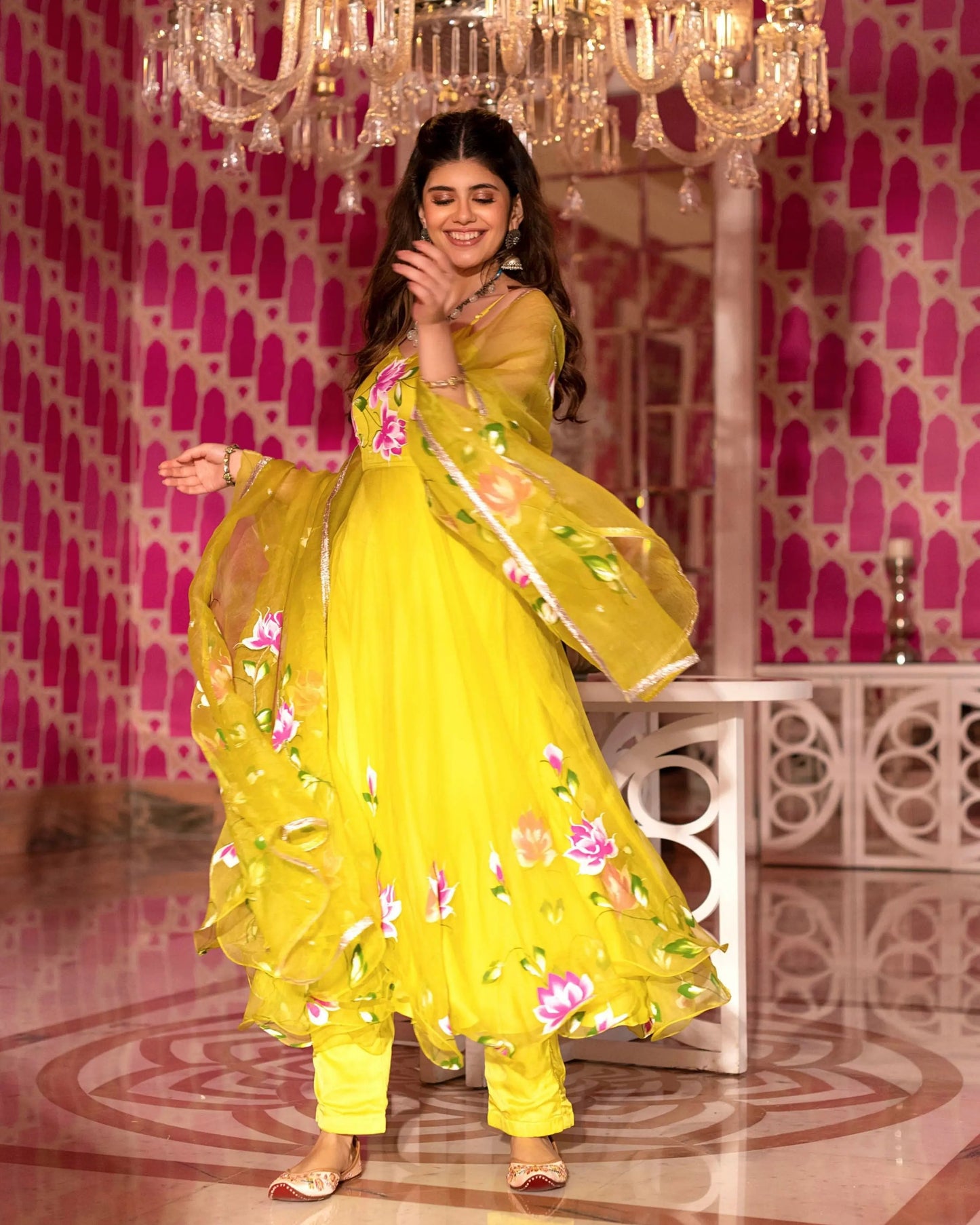 Chamki Handpainted Organza Suit Set My Store