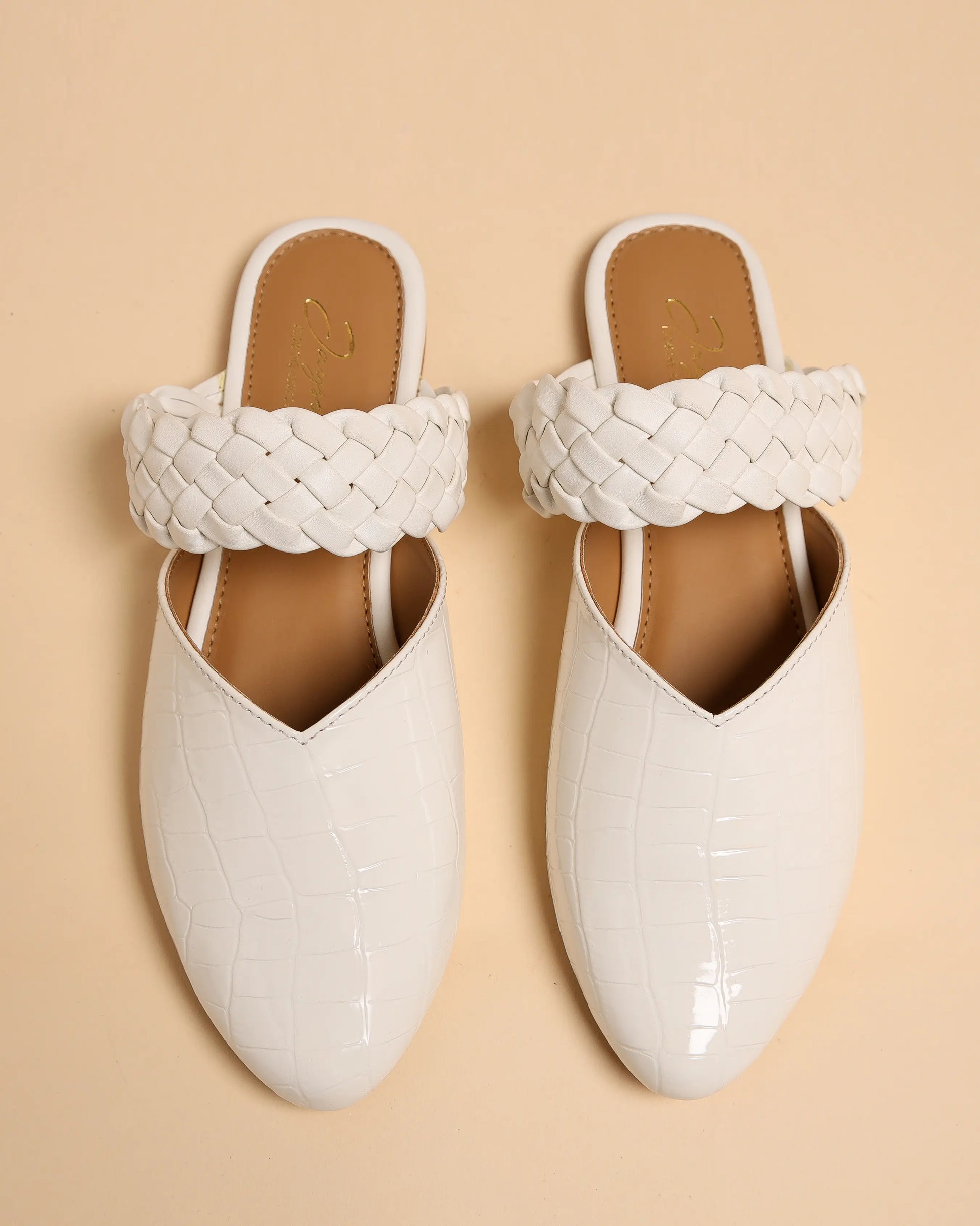 Bright White Braided Mules My Store