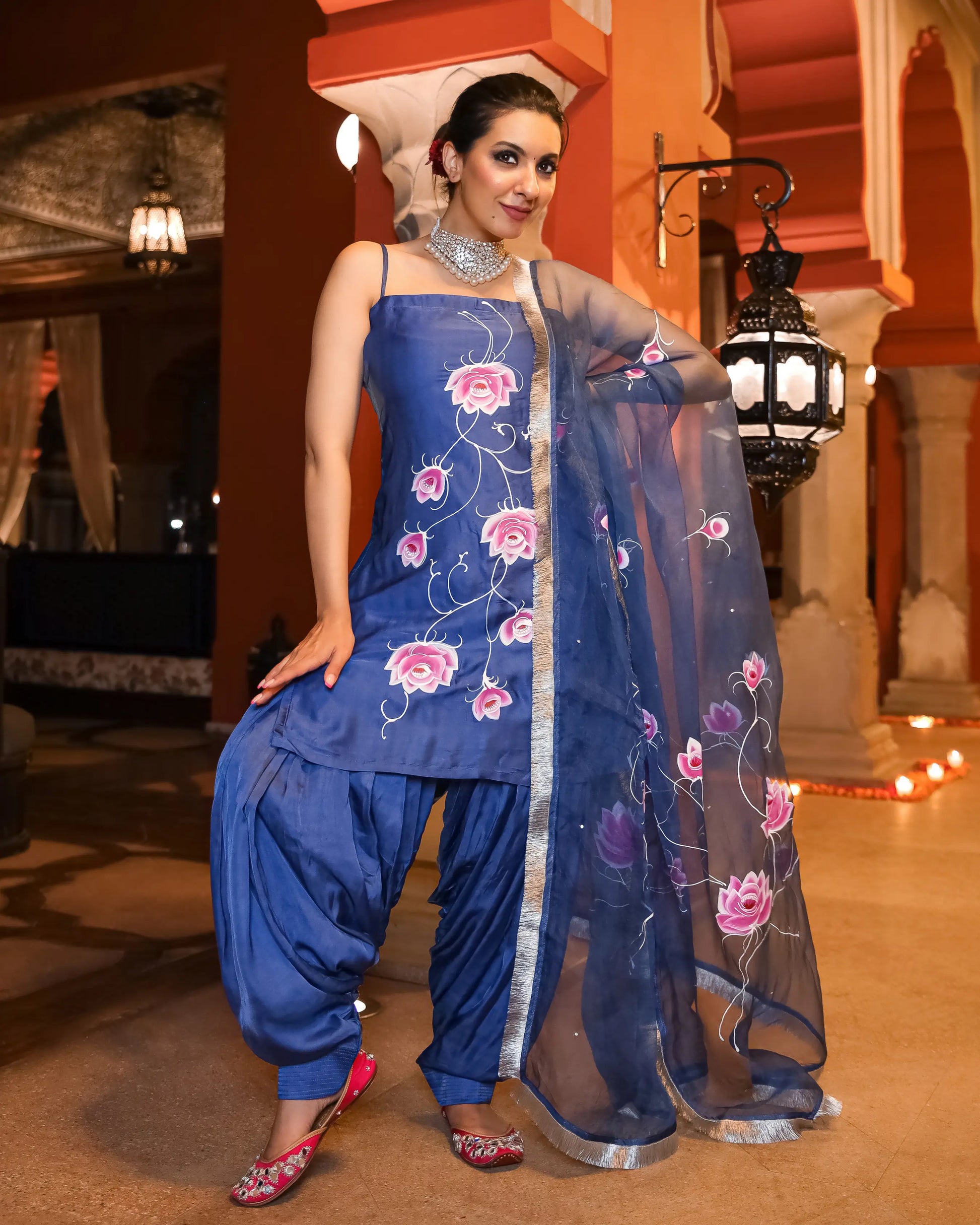 Blaze Crush Handpainted Gota Suit Set My Store