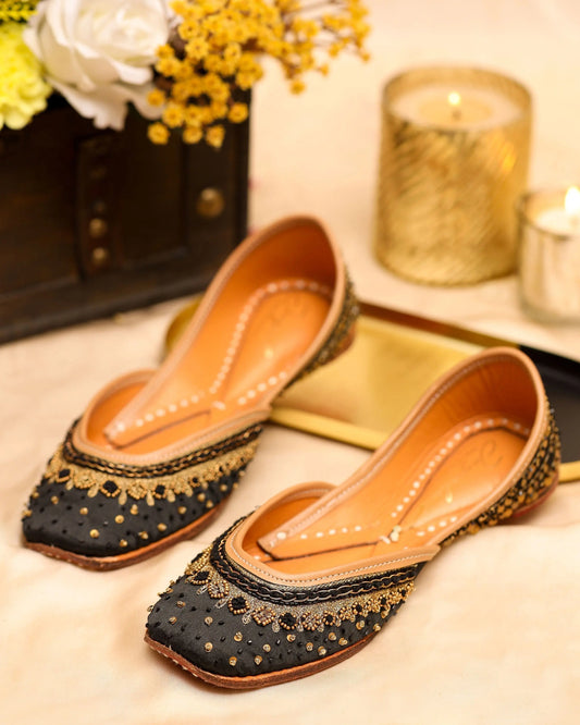 Black Golden Beats Handcrafted Jutti My Store