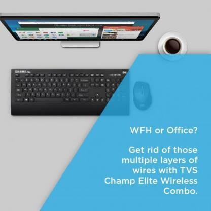 TVS  Wireless Keyboard And Mouse Combo CHAMP ELITE WLC