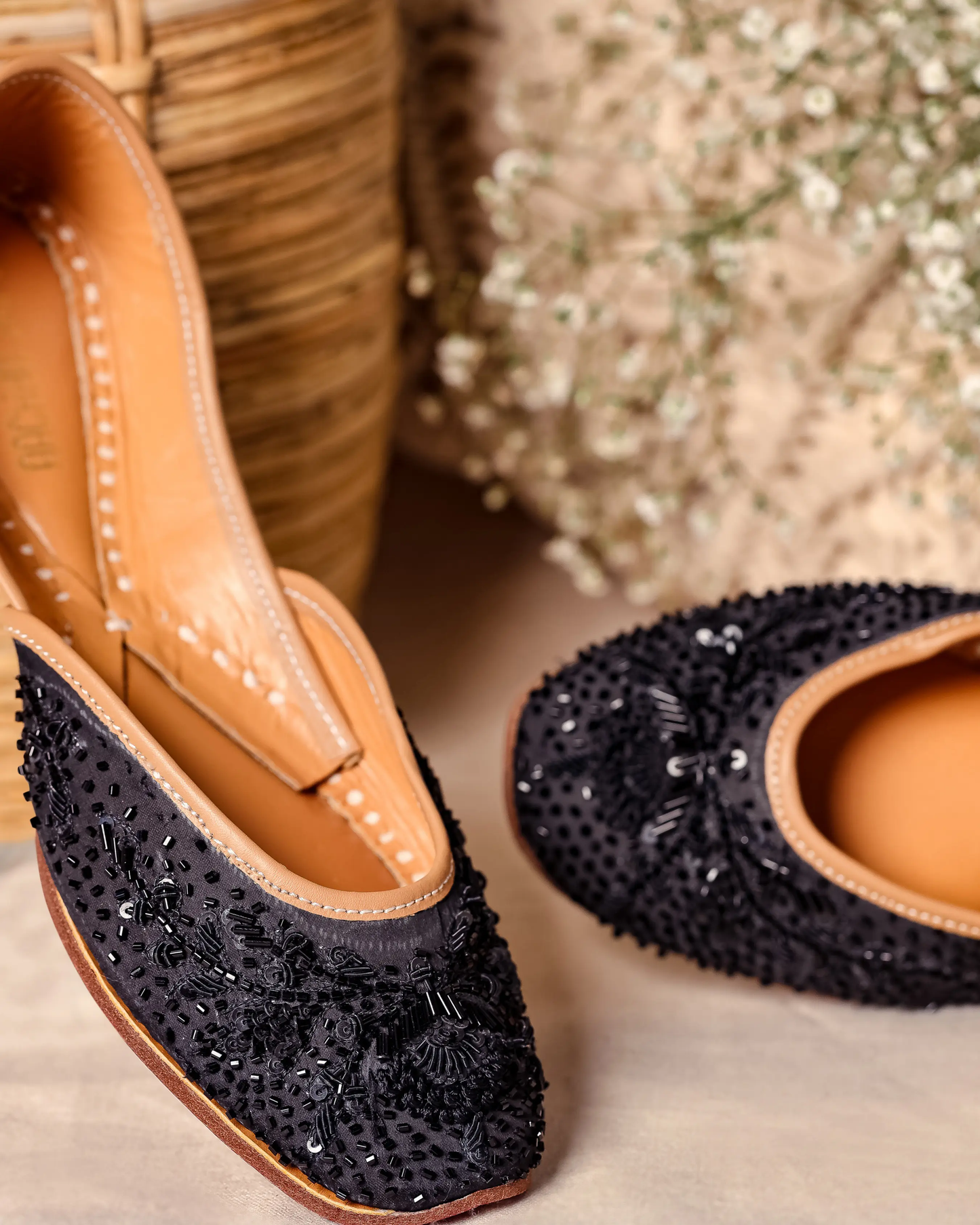 Coal Black Handcrafted Jutti My Store